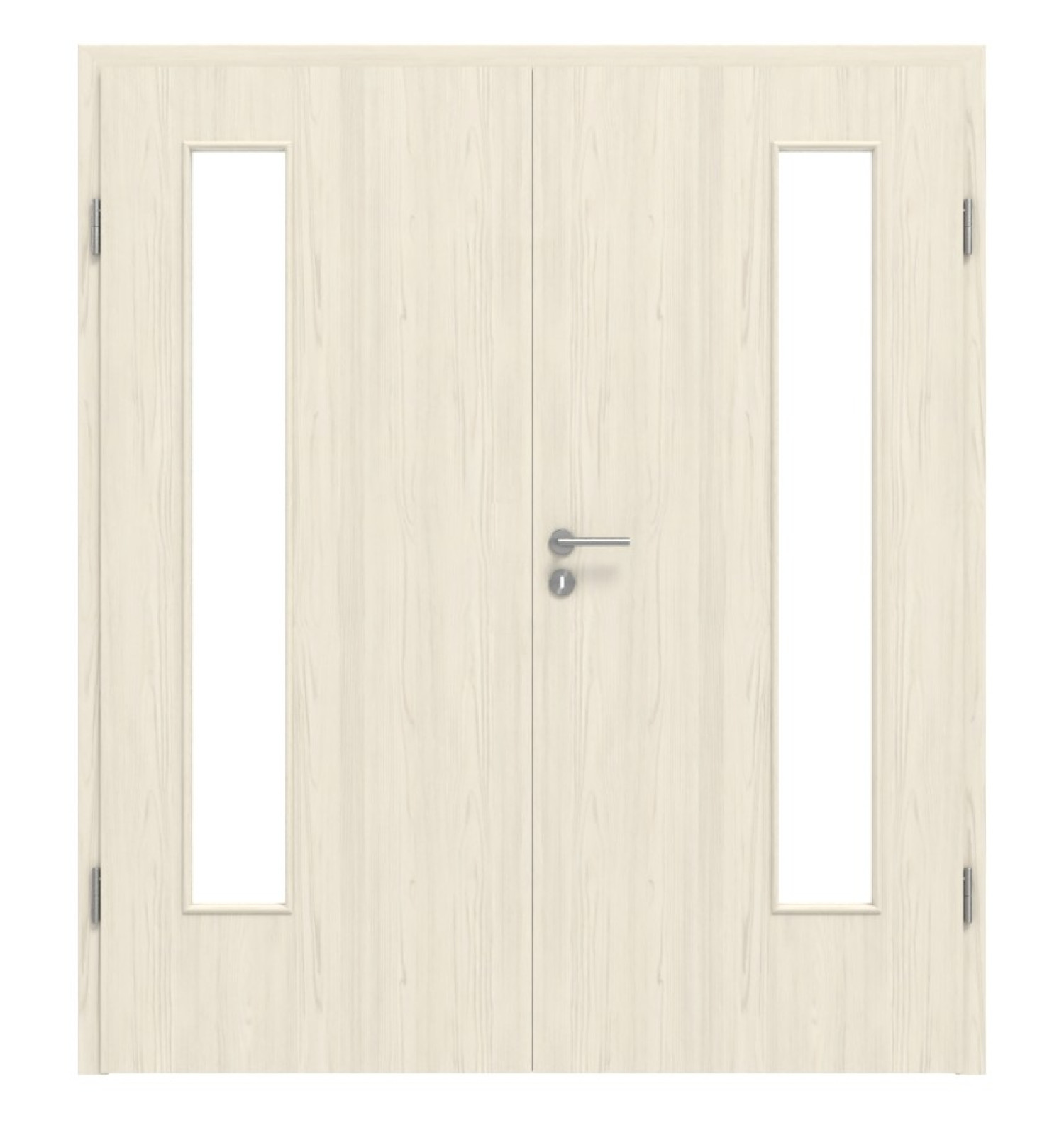HÖRMANN Drzwi podwójne Szczotkowana Pinia Duradecor ProLine z przeszkleniem LA 24 po stronie zawiasów z ościeżnicą