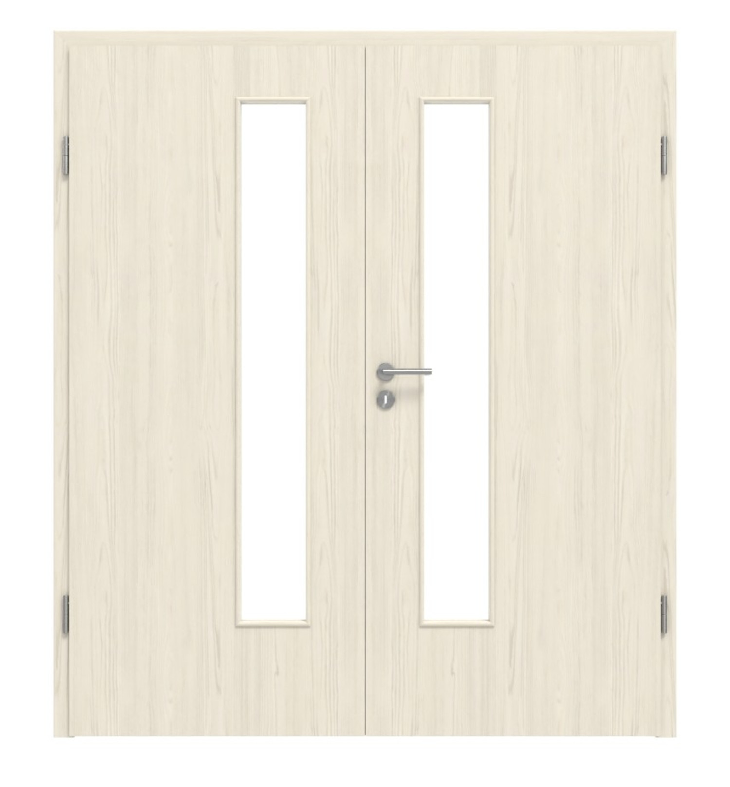 HÖRMANN Drzwi podwójne Szczotkowana Pinia Duradecor ProLine z przeszkleniem LA 24 po stronie zamka z ościeżnicą