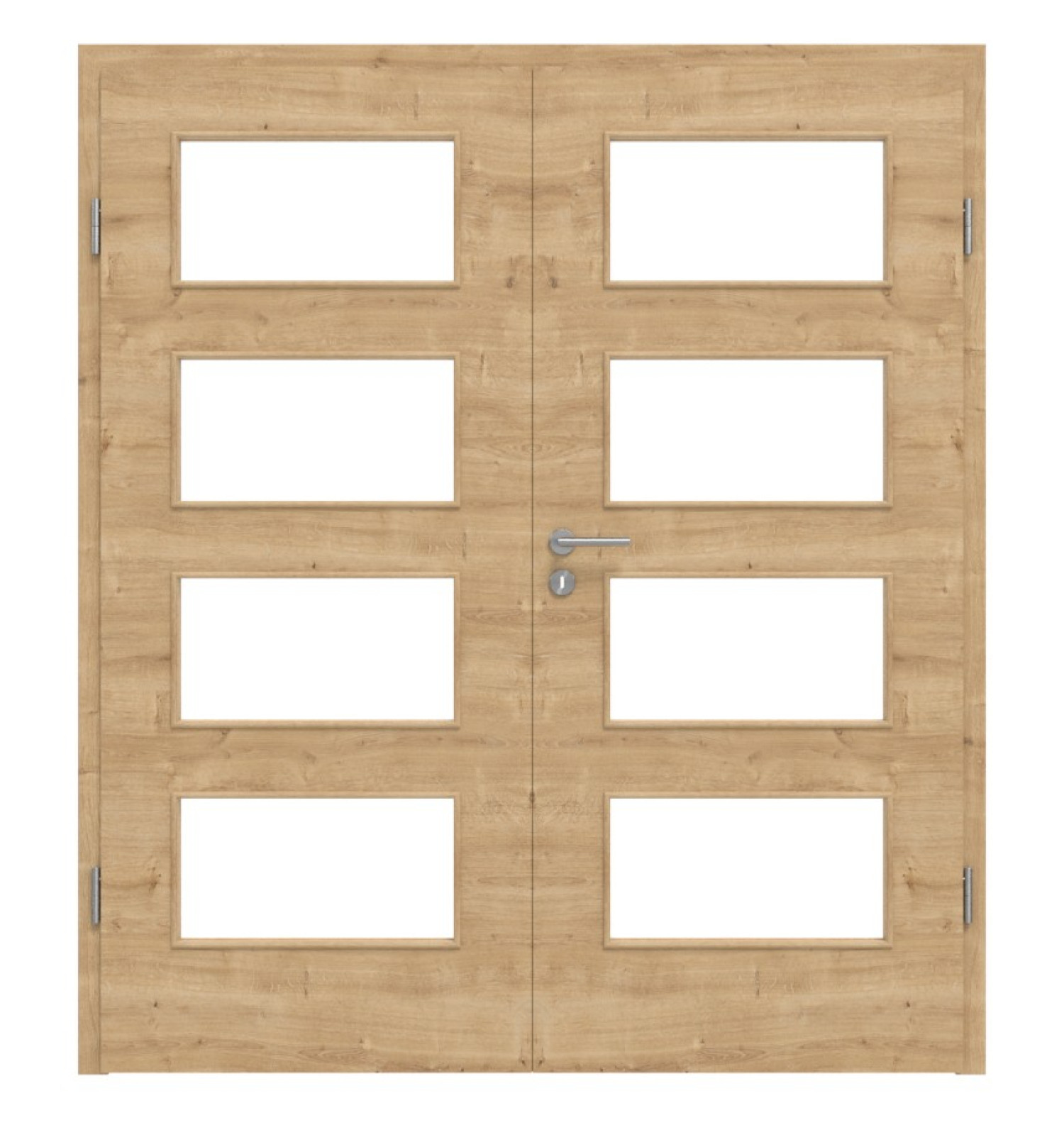HÖRMANN Drzwi podwójne Dąb dziki układ poprzeczny Duradecor ProLine z przeszkleniem LA 9 z ościeżnicą