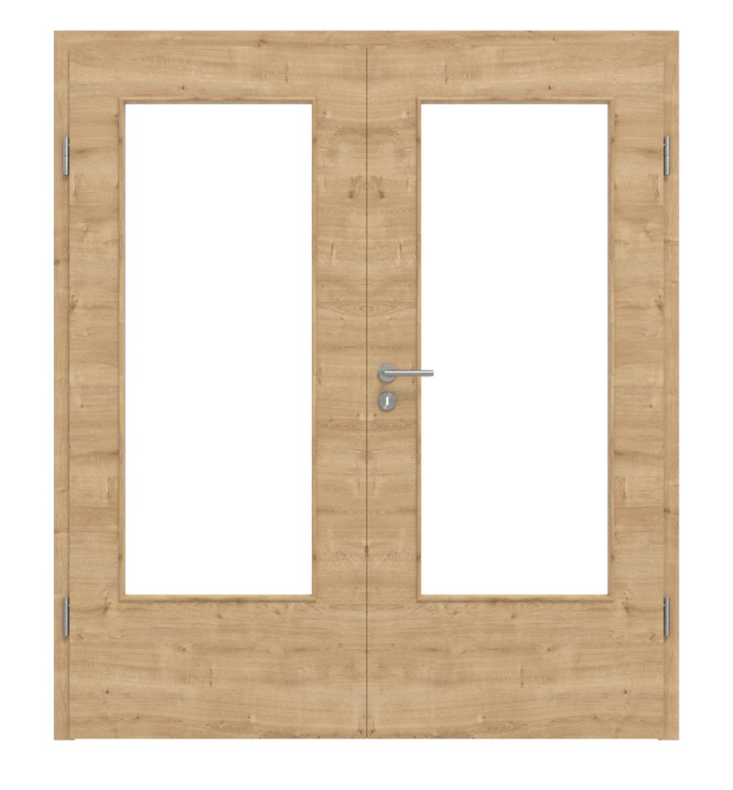HÖRMANN Drzwi podwójne Dąb dziki układ poprzeczny Duradecor ProLine z przeszkleniem LA-DIN z ościeżnicą