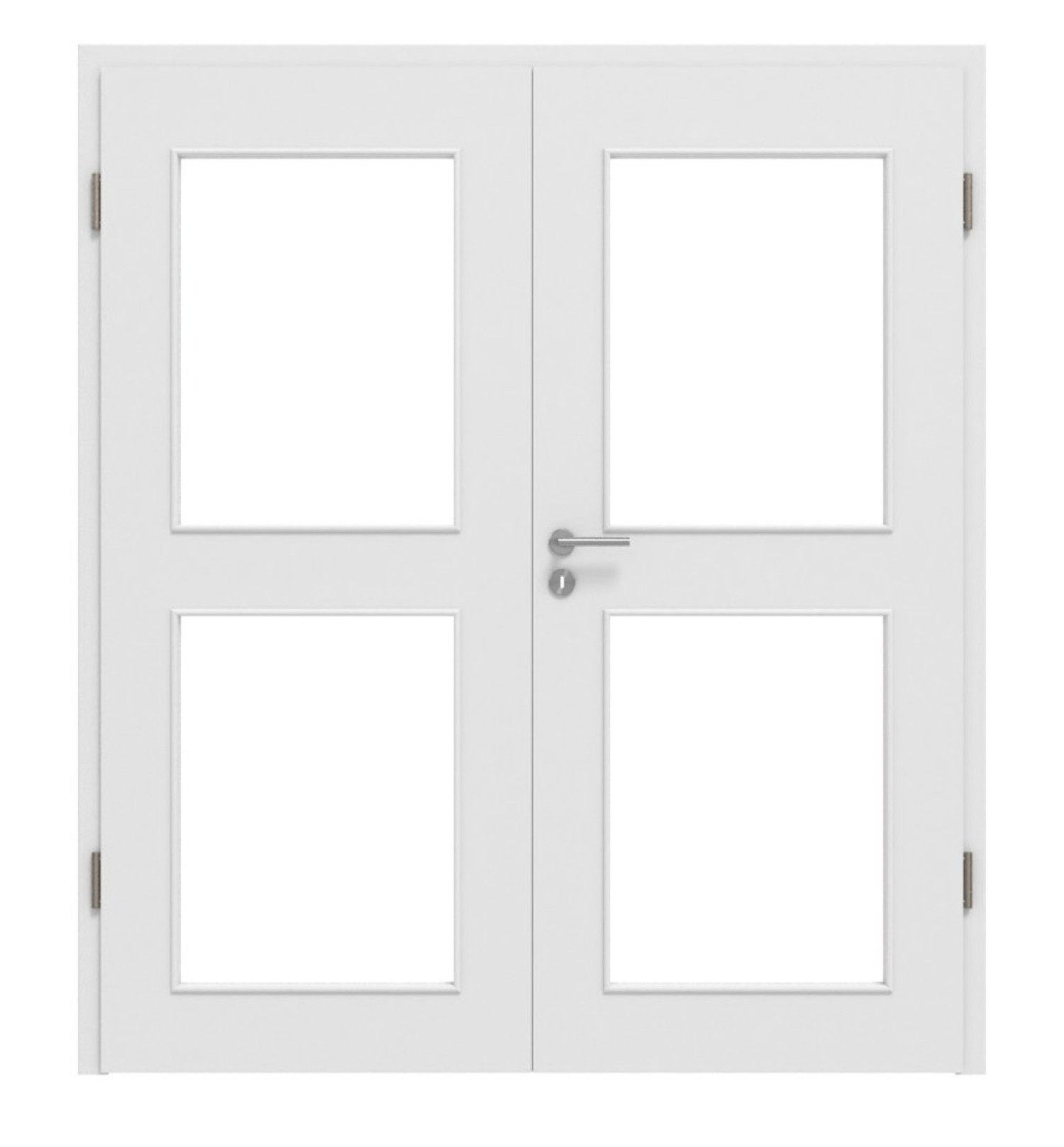 Widok z przodu Bütte Weiß LA 12 Basic Durat drzwi podwójne z ościeżnicą - Huga