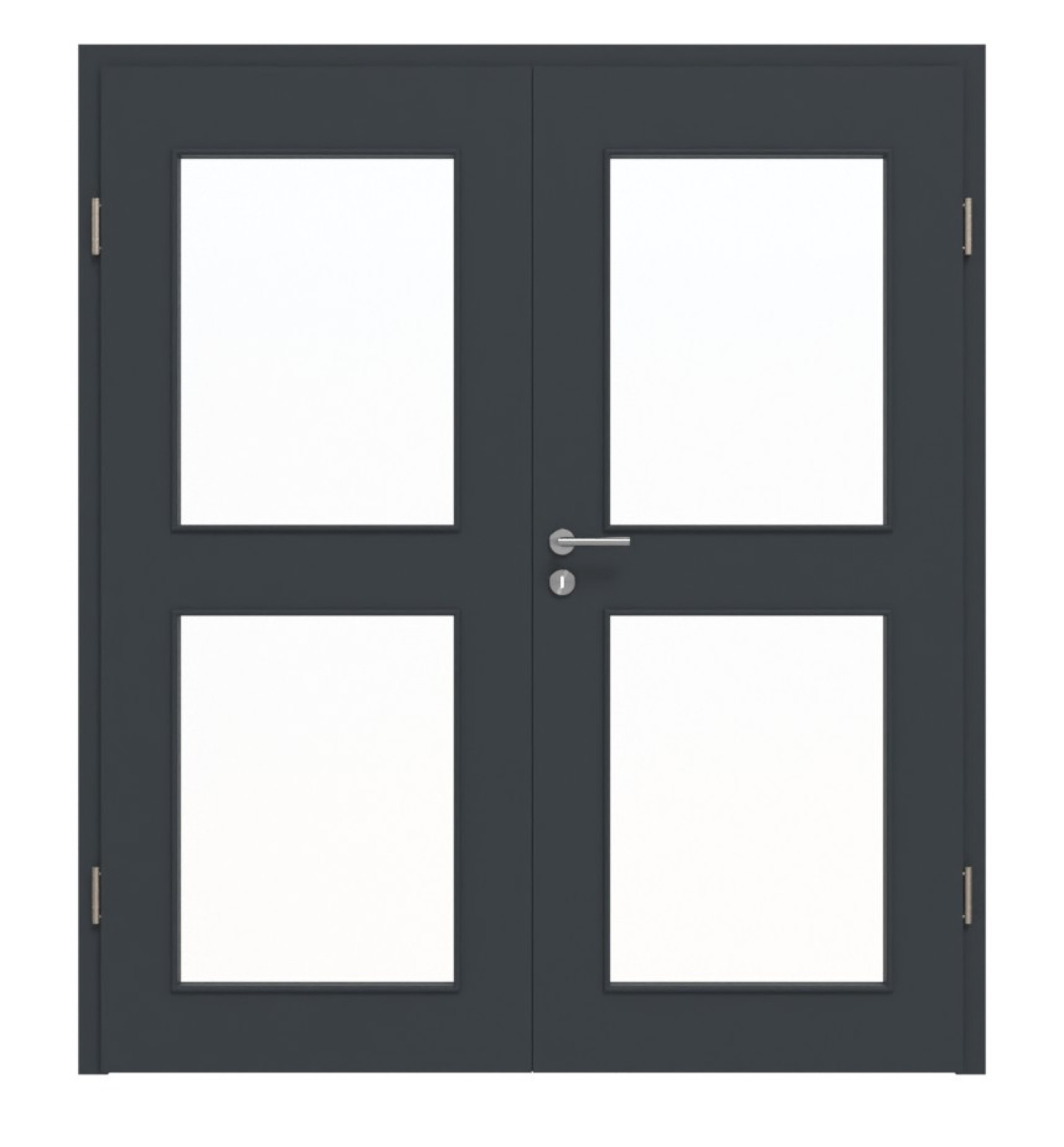 HÖRMANN Drzwi podwójne antracytowe lakierowane ProLine z przeszkleniem LA-12 z ościeżnicą