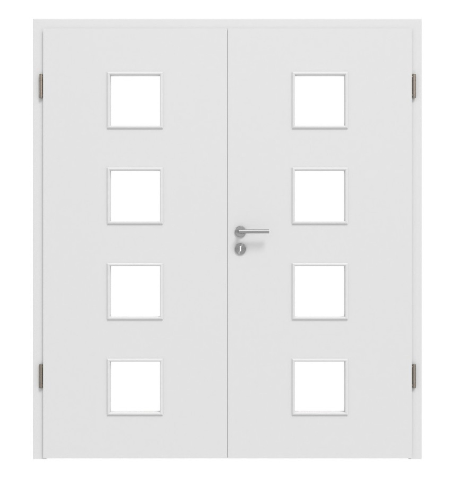 Widok z przodu Bütte Biała LA 14 Basic Durat drzwi podwójne z ościeżnicą - Huga