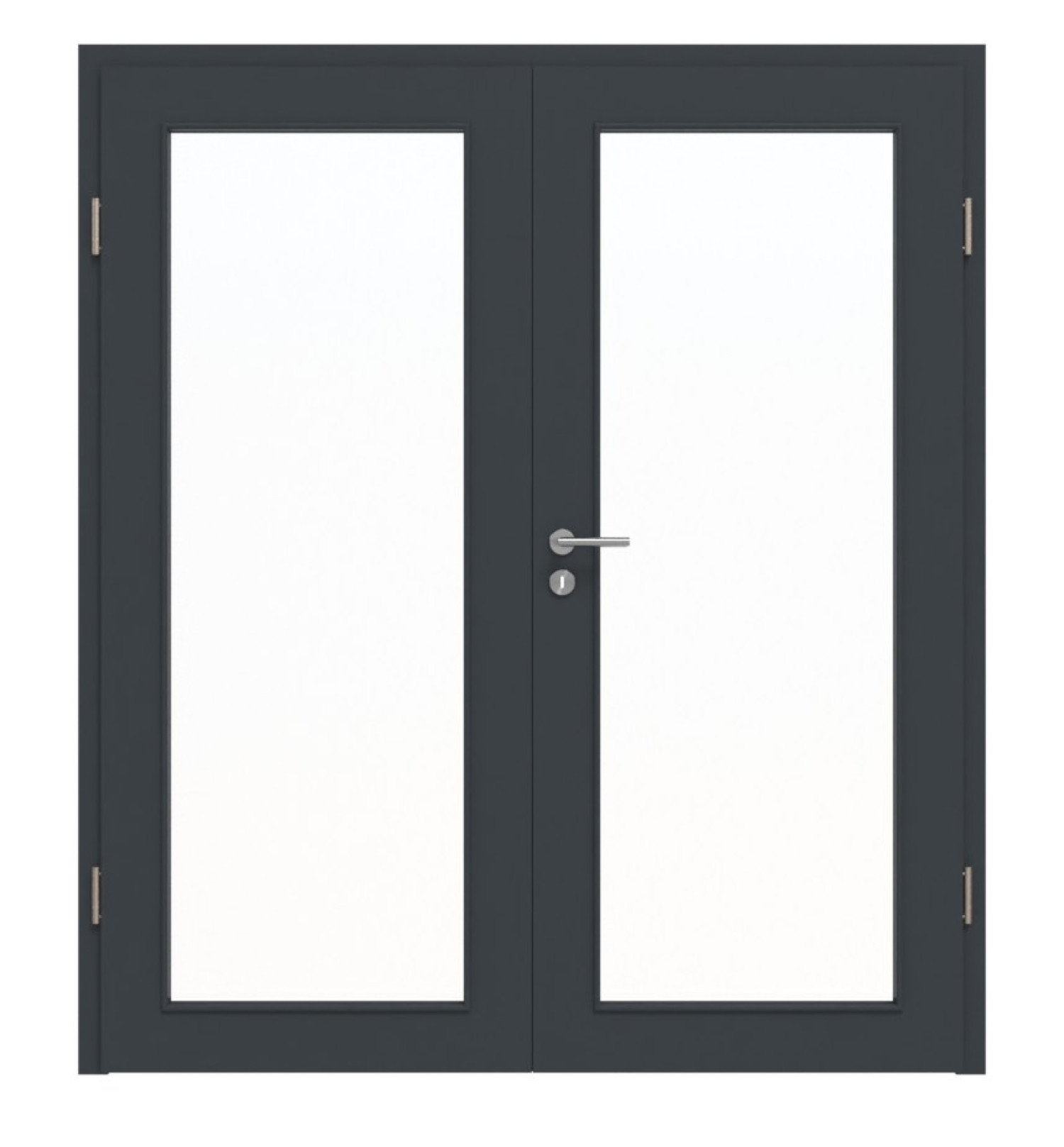 HÖRMANN Drzwi podwójne antracytowy szary lakier ProLine z przeszkleniem LA-27 z ościeżnicą