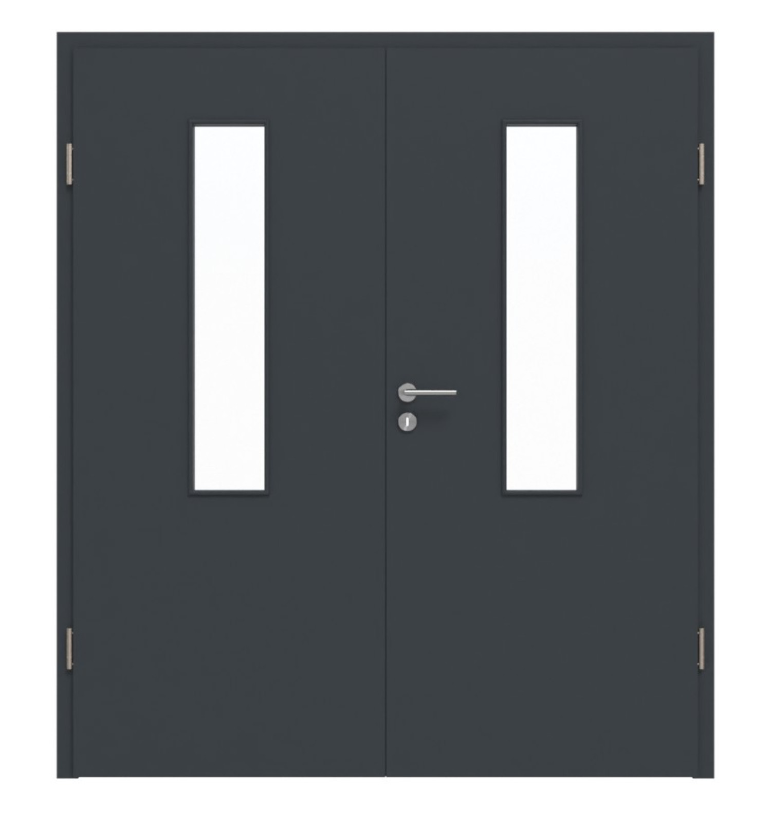 HÖRMANN Drzwi podwójne antracytowe lakierowane ProLine z przeszkleniem LA-4 centralnie z ościeżnicą