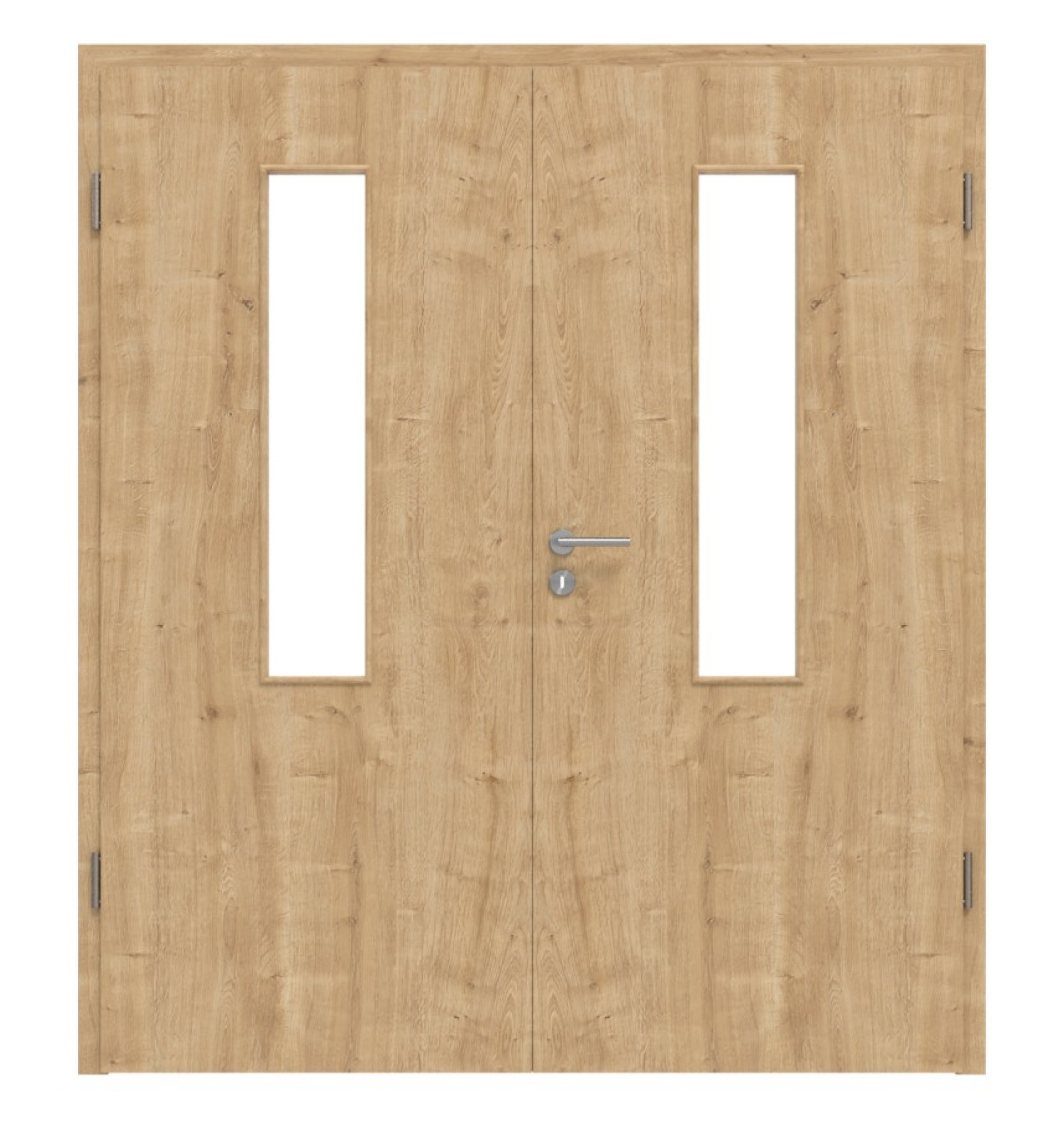 HÖRMANN Drzwi podwójne Dąb dziki Duradecor ProLine z przeszkleniem LA 4 centralnie z ościeżnicą