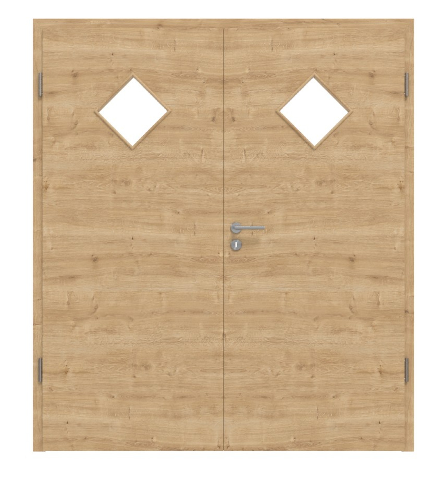 HÖRMANN Drzwi podwójne Dąb dziki układ poprzeczny Duradecor ProLine z przeszkleniem LA 6 romb z ościeżnicą
