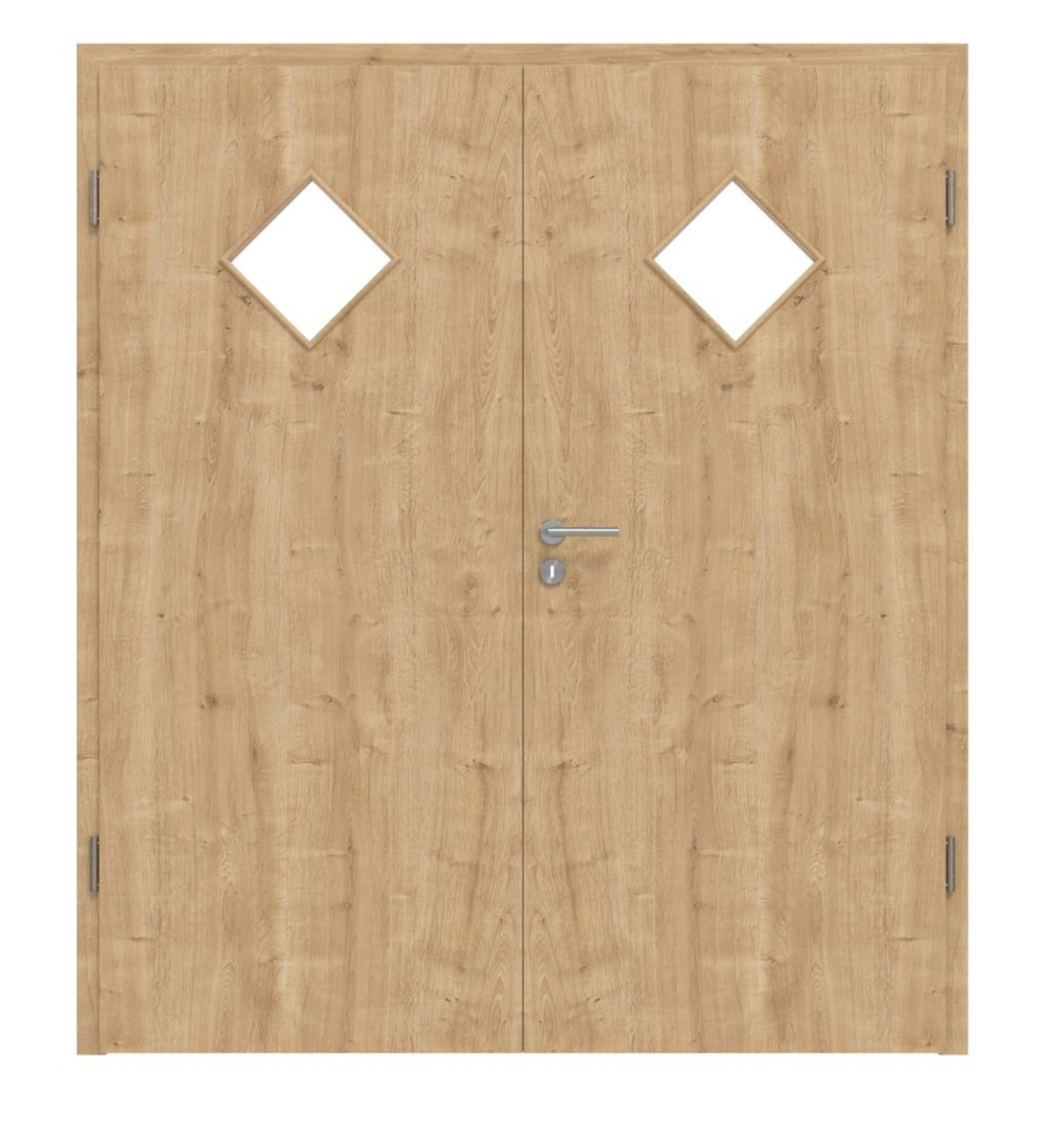 HÖRMANN Drzwi podwójne Dąb dziki Duradecor ProLine z przeszkleniem LA 6 romb z ościeżnicą