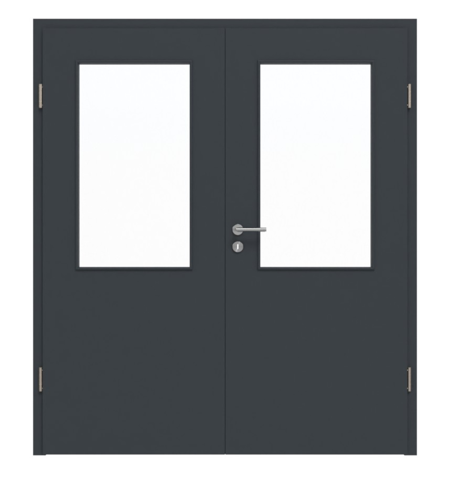 HÖRMANN Drzwi podwójne antracytowe lakierowane ProLine z przeszkleniem LA-7 z ościeżnicą