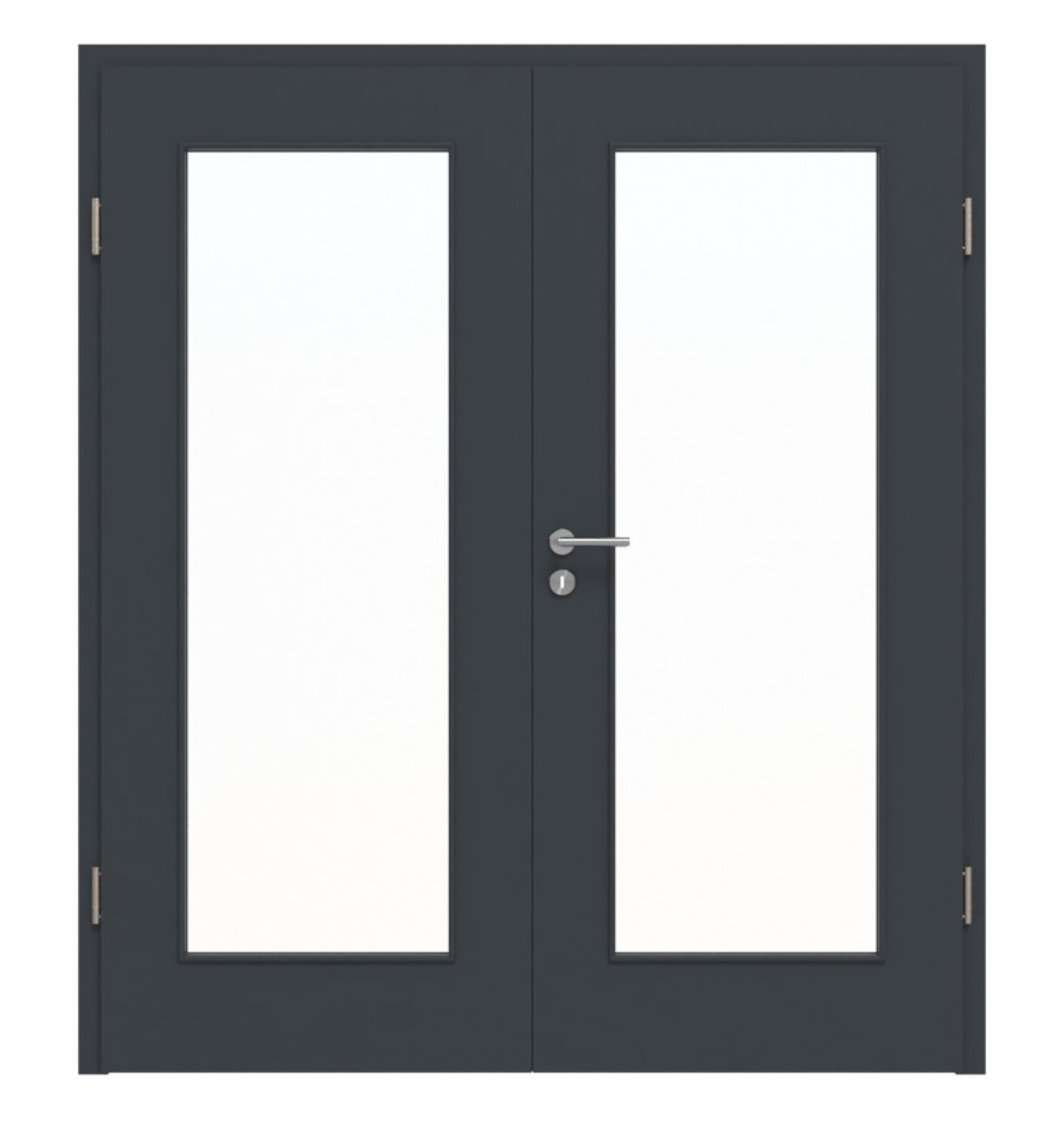 HÖRMANN Drzwi podwójne antracytowe lakierowane ProLine z przeszkleniem LA-8 z ościeżnicą