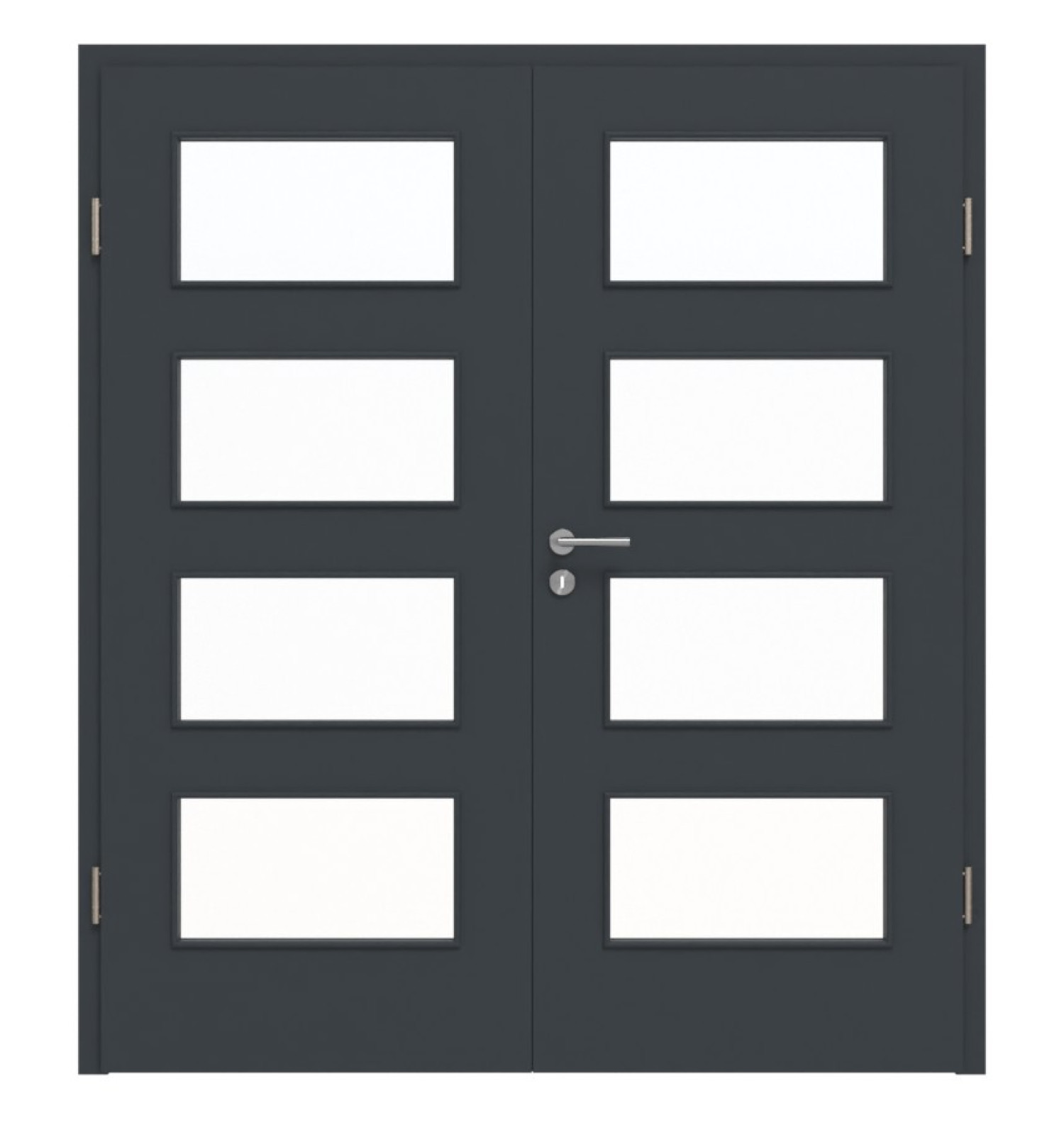 HÖRMANN Drzwi podwójne antracytowe lakierowane ProLine z przeszkleniem LA-9 z ościeżnicą