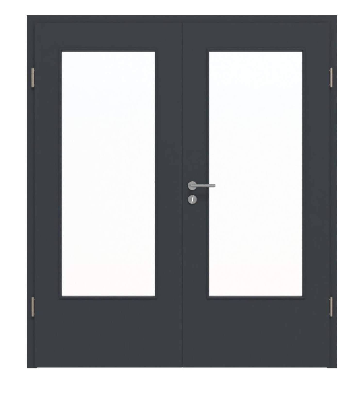 HÖRMANN Drzwi podwójne antracytowe lakierowane ProLine z przeszkleniem LA-DIN z ościeżnicą