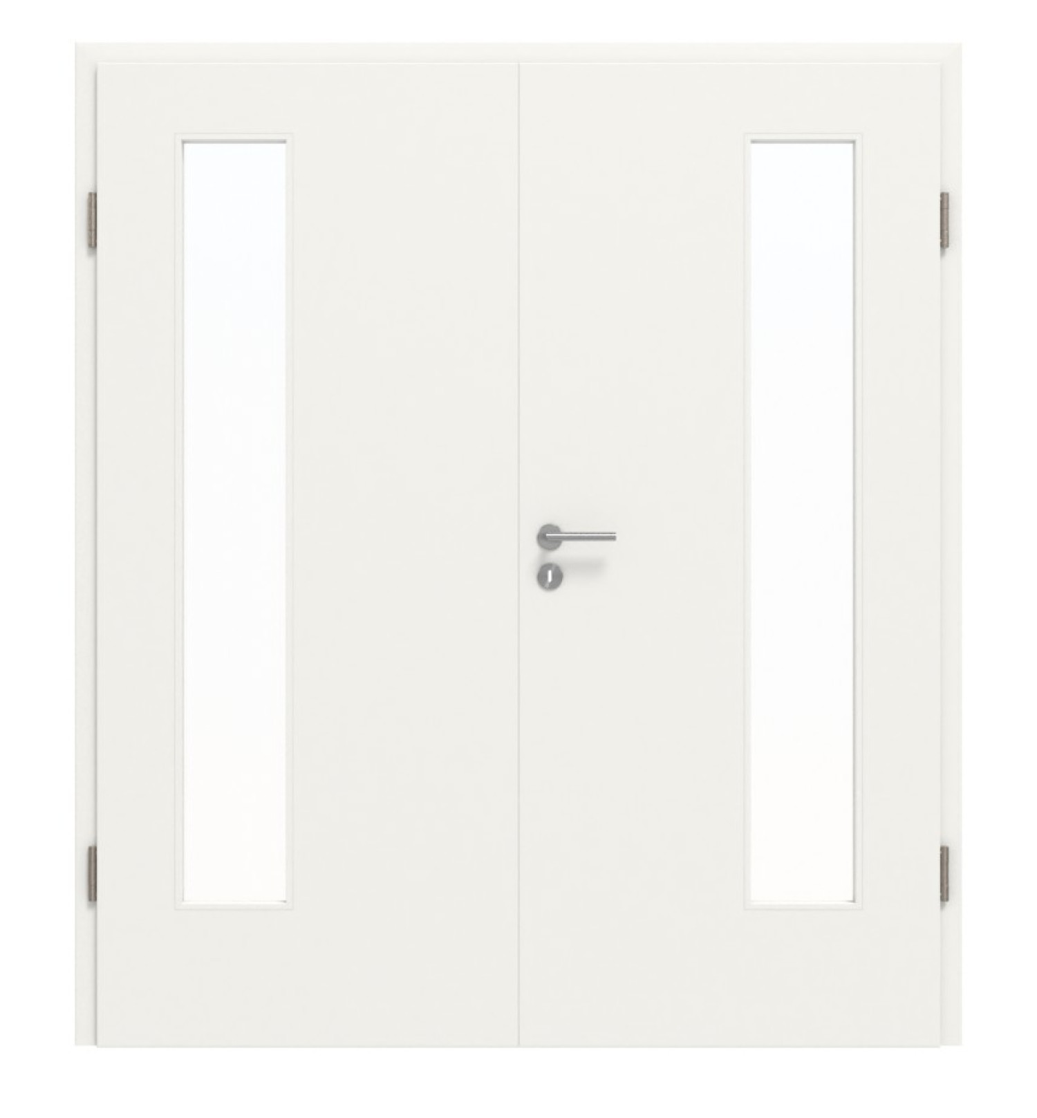 JELD-WEN Drzwi podwójne Classic Brillantweiß podobny do RAL 9016 ExpertLack z przeszkleniem LÖ-72 po stronie zawiasów z ościeżnicą