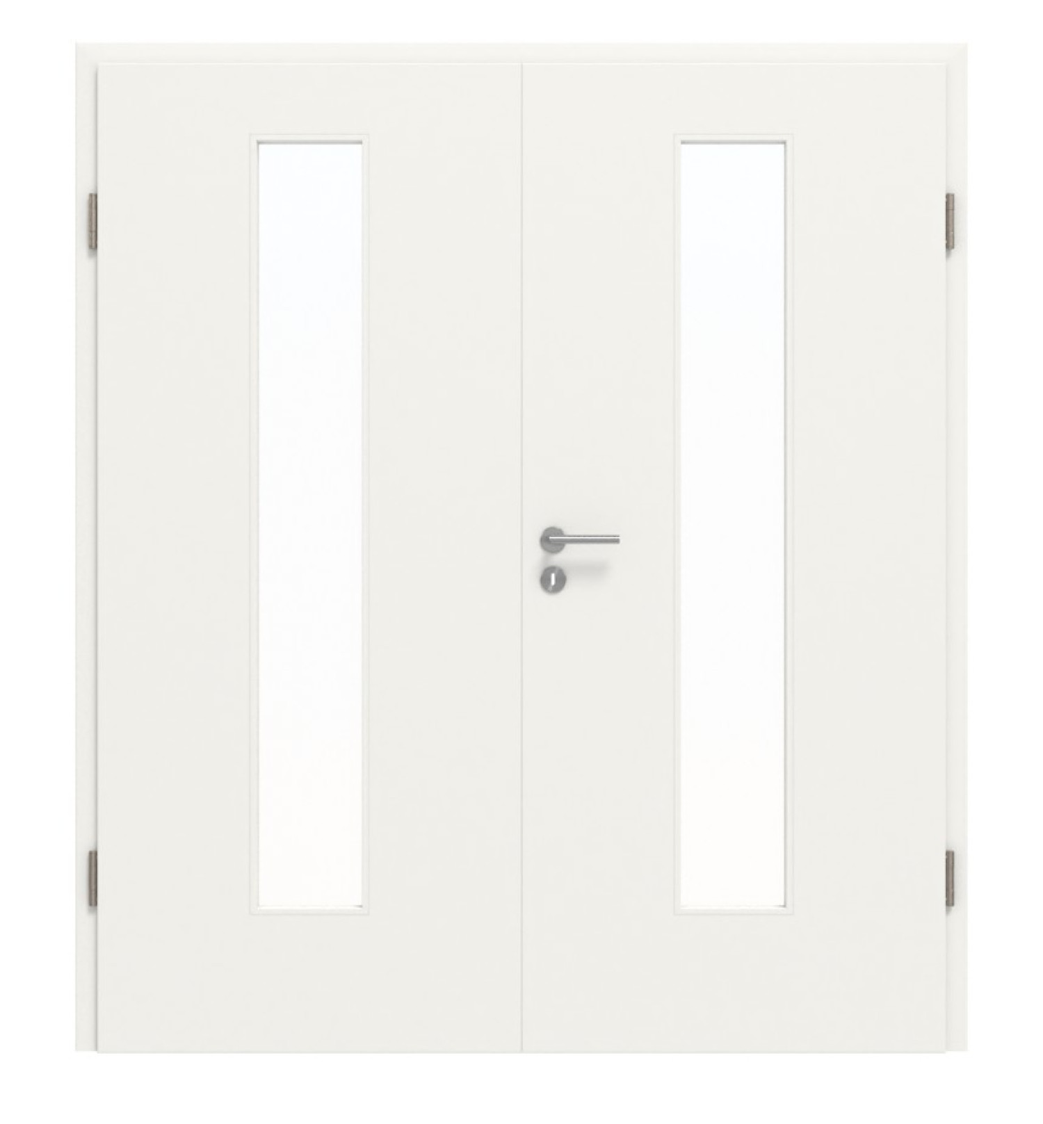 JELD-WEN Drzwi podwójne Classic Brillantweiß podobny do RAL 9016 ExpertLack z przeszkleniem LÖ-72 centralnie z ościeżnicą