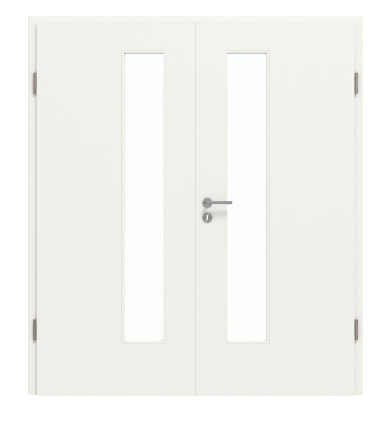 JELD-WEN Drzwi podwójne Classic Brillantweiß podobny do RAL 9016 ExpertLack z przeszkleniem LÖ-72 po stronie zamka z ościeżnicą