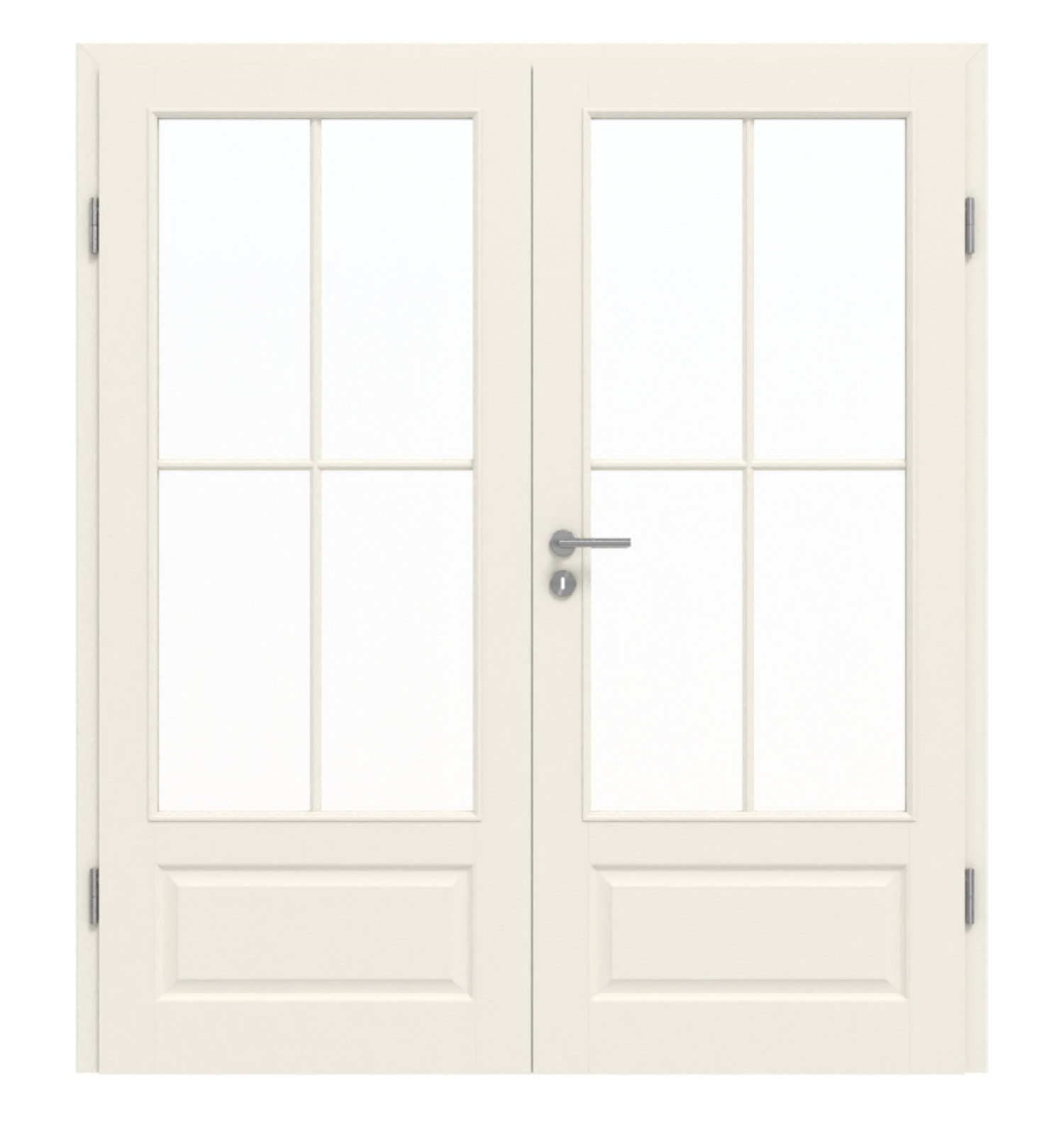 DRZWI PODWÓJNE GARANT Como Białe lakierowane z przeszkleniem CKL1 Słup SP0 z ościeżnicą