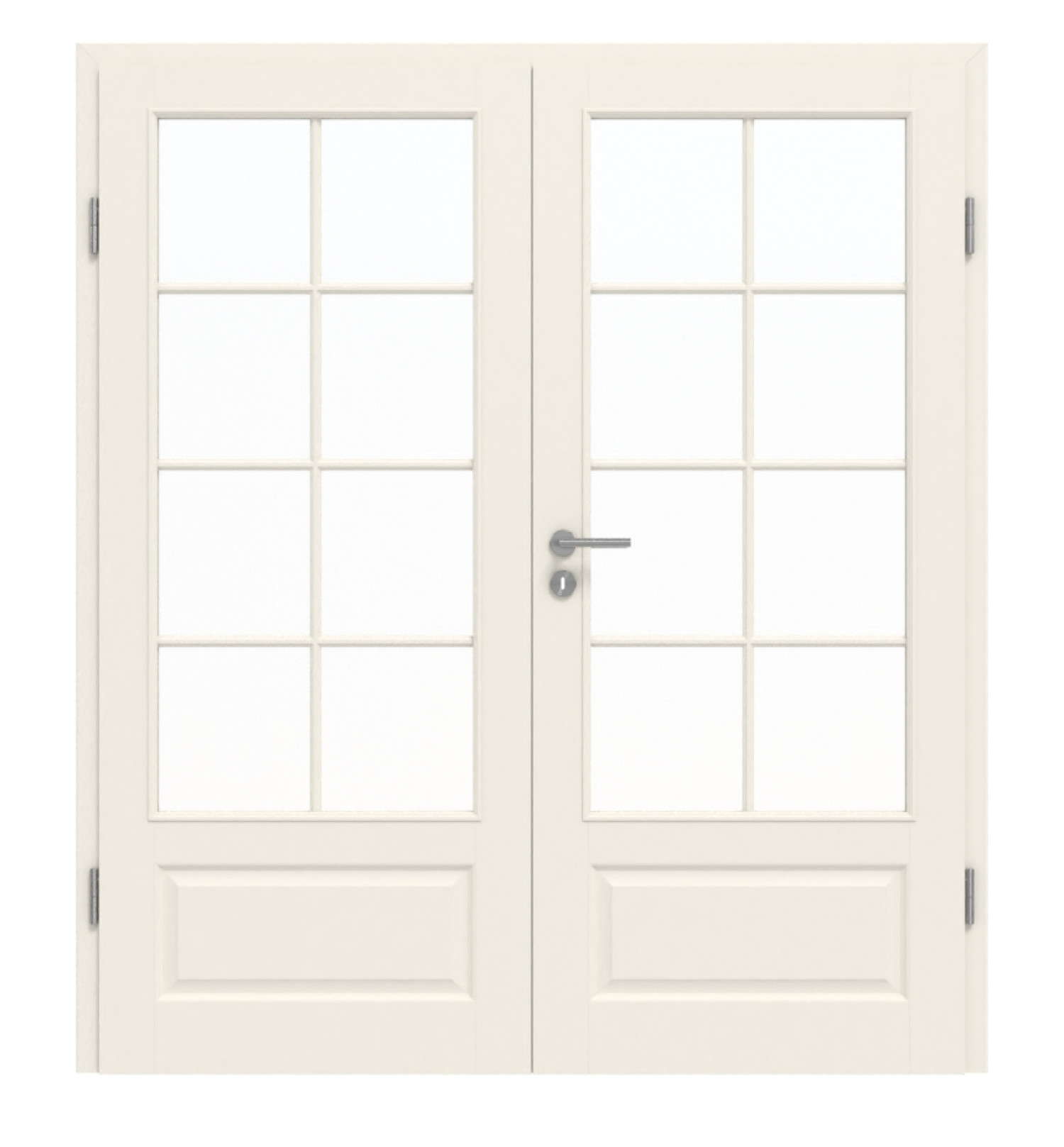 DRZWI PODWÓJNE GARANT Como Białe lakierowane z przeszkleniem CKL1 Słup SP1 z ościeżnicą