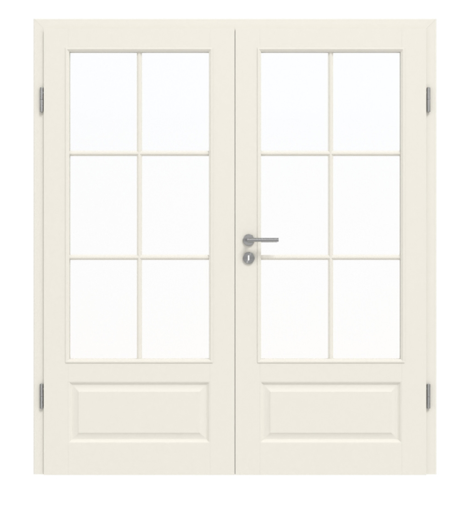 DRZWI PODWÓJNE GARANT Como Białe lakierowane z przeszkleniem CKL1 Słup SP4 z ościeżnicą