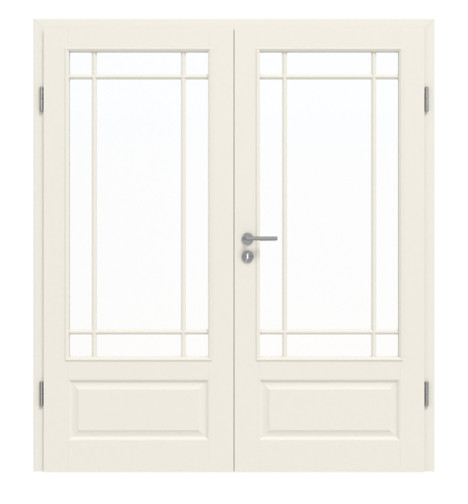 DRZWI PODWÓJNE GARANT Como Białe lakierowane z przeszkleniem CKL1 Słup SP5 z ościeżnicą