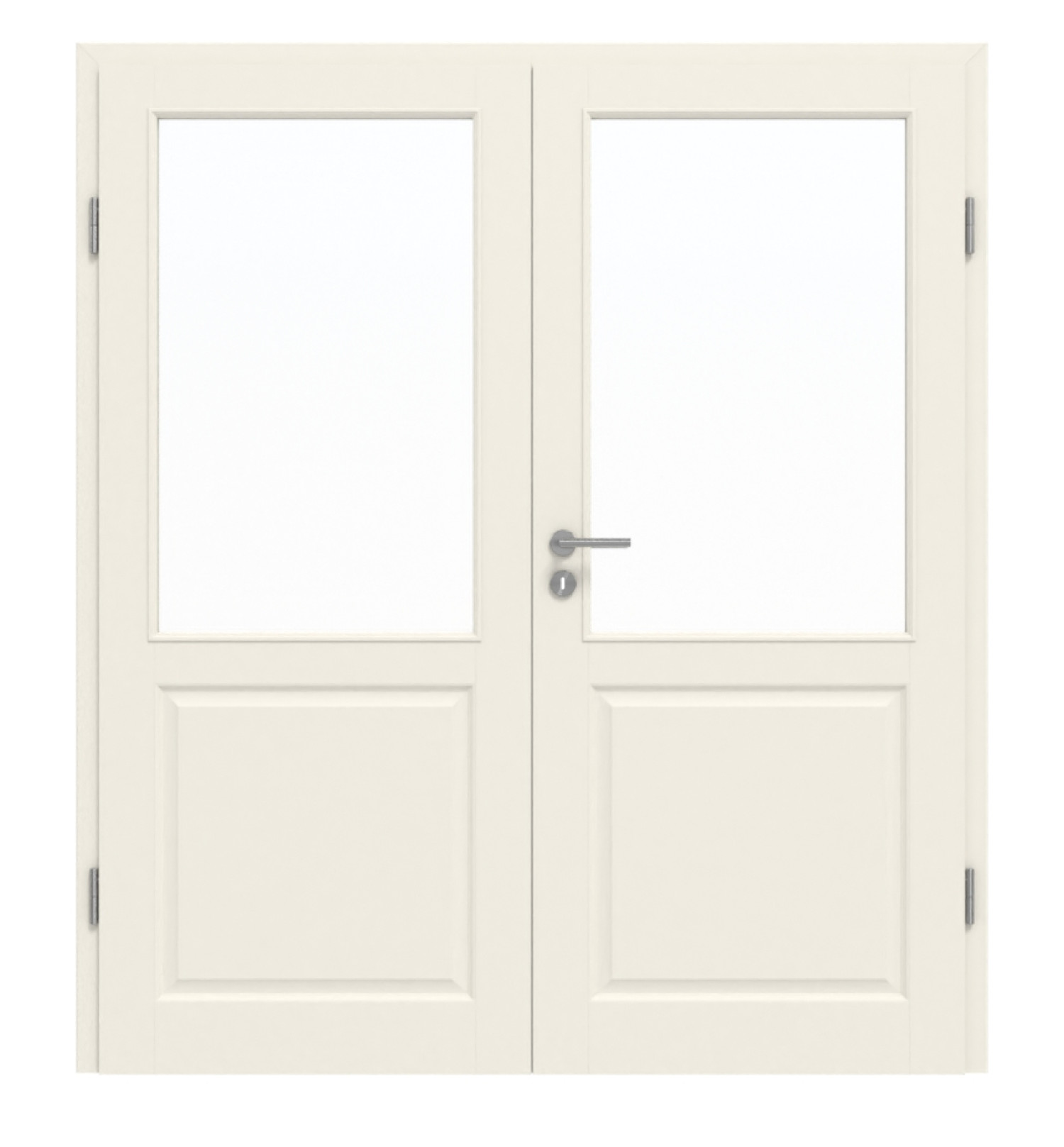DRZWI PODWÓJNE GARANT Como Białe lakierowane z przeszkleniem CKL3 z ościeżnicą