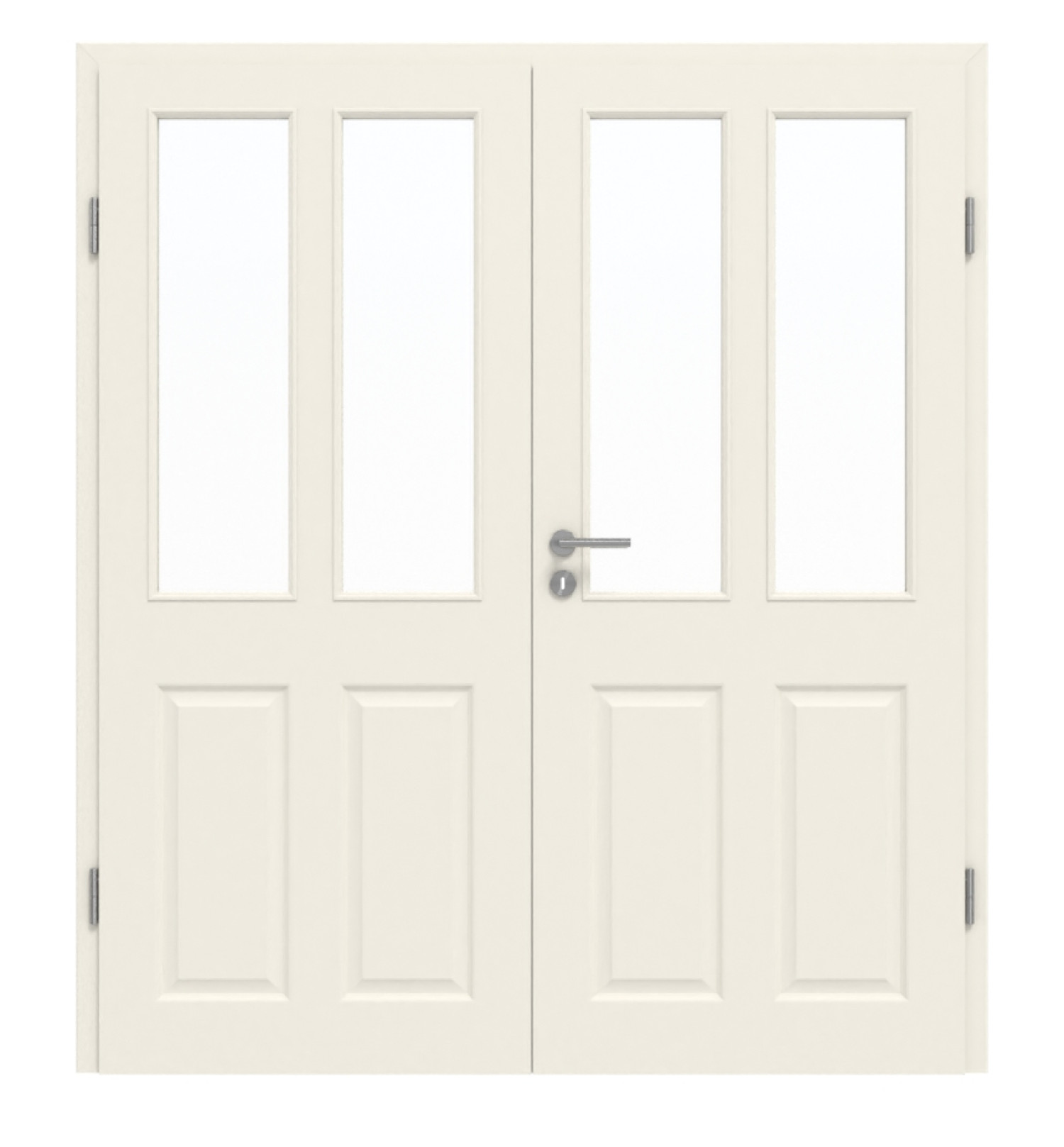 DRZWI PODWÓJNE GARANT Como Białe lakierowane z przeszkleniem CKL4/2 z ościeżnicą