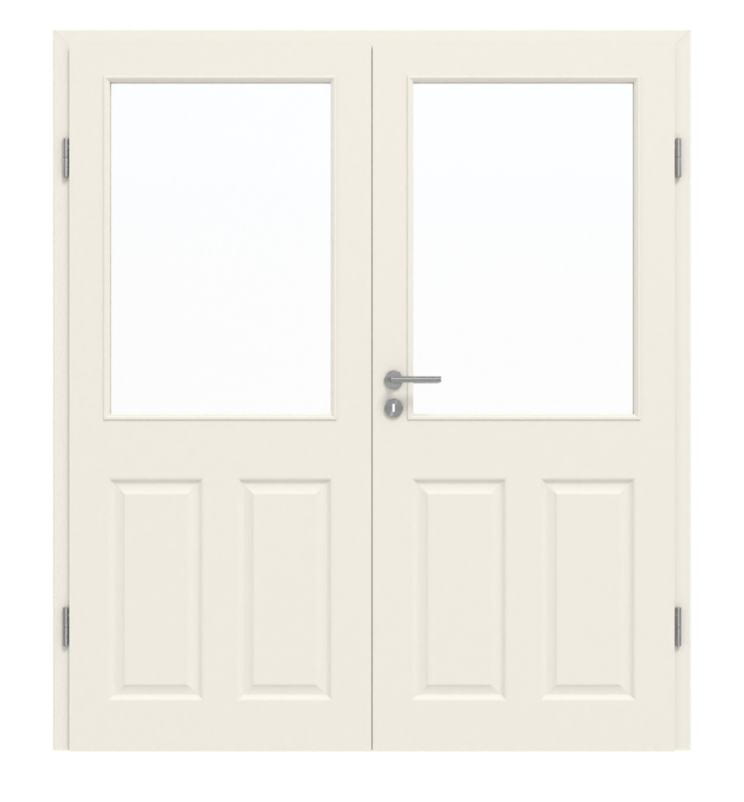 DRZWI PODWÓJNE GARANT Como Białe lakierowane z przeszkleniem CKL4 z ościeżnicą