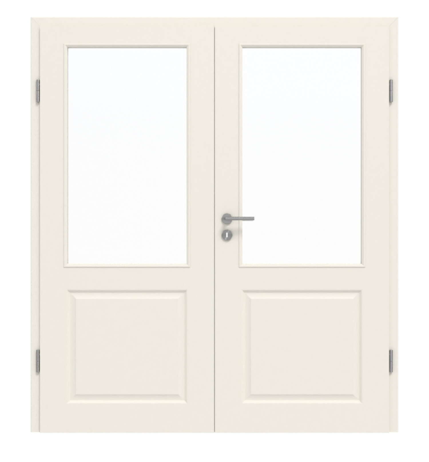 DRZWI PODWÓJNE GARANT Como Białe lakierowane z przeszkleniem CL2 z ościeżnicą