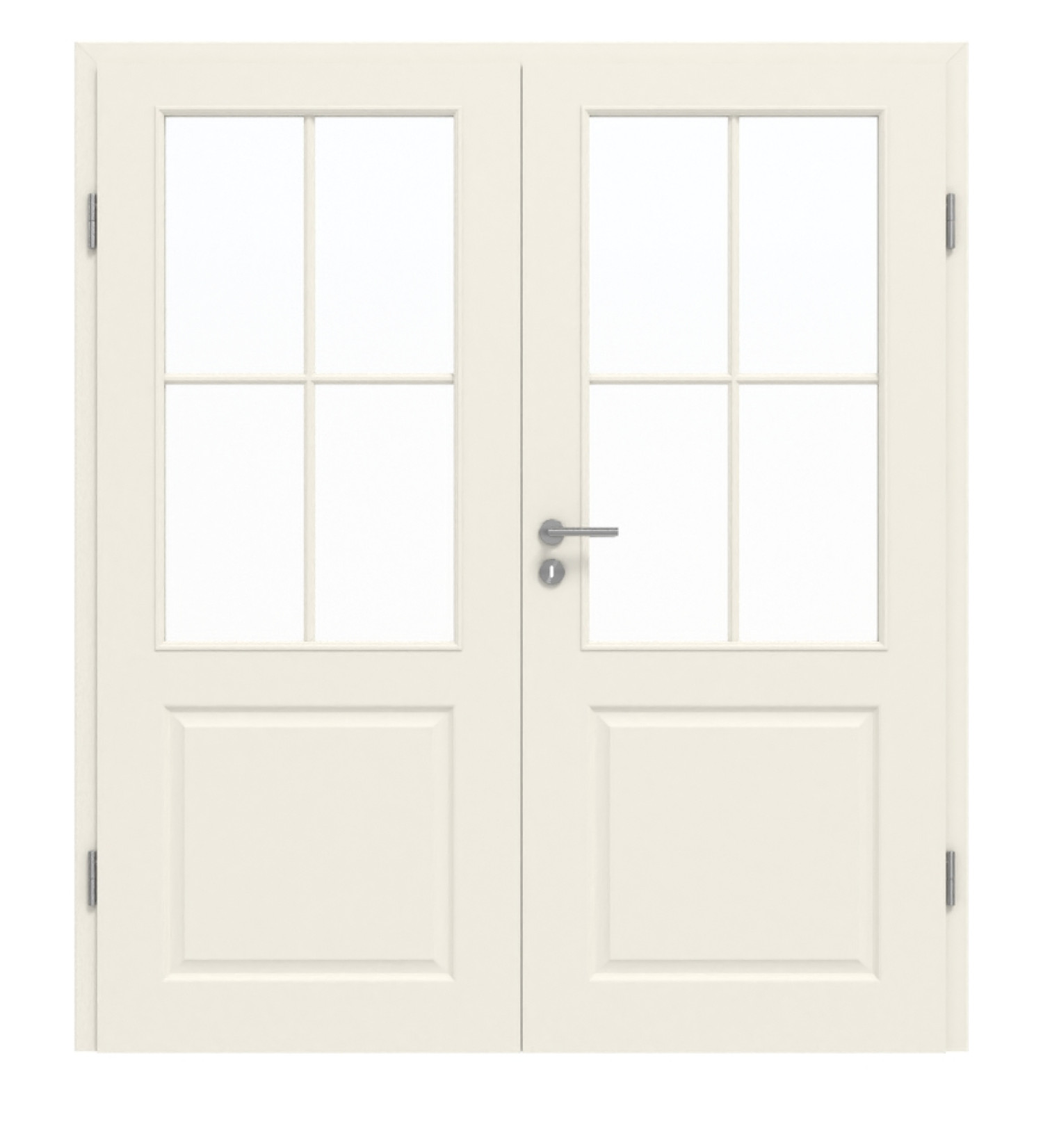 DRZWI PODWÓJNE GARANT Como Białe lakierowane z przeszkleniem CL2 Słup SP0 z ościeżnicą