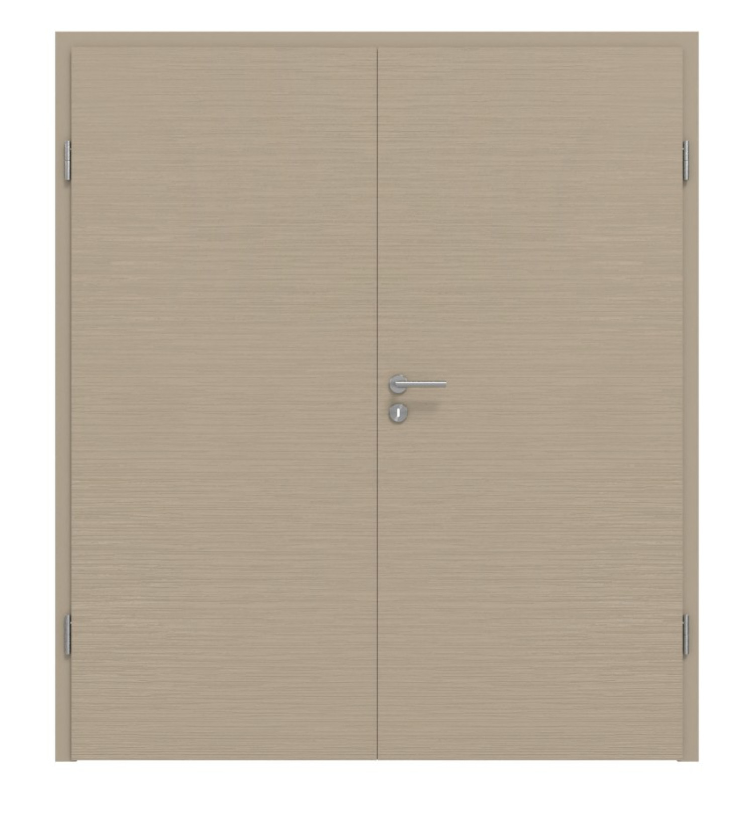 Widok z przodu podwójnych drzwi strukturalnych taupe basic z ościeżnicą - Huga