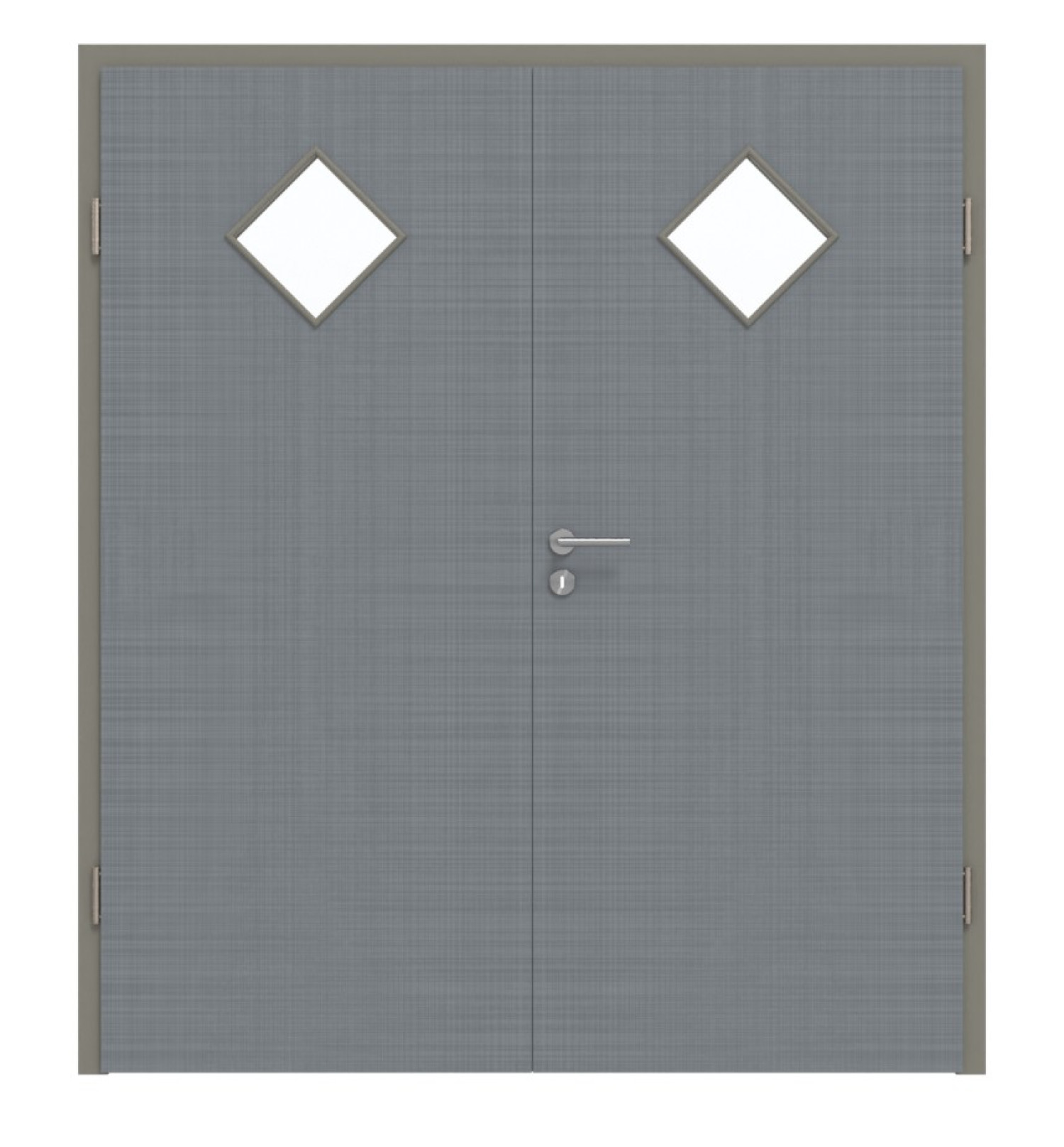 Widok z przodu podwójnych drzwi LA 6 Raute Cotton like Hygge Szary Basic z ościeżnicą - Huga