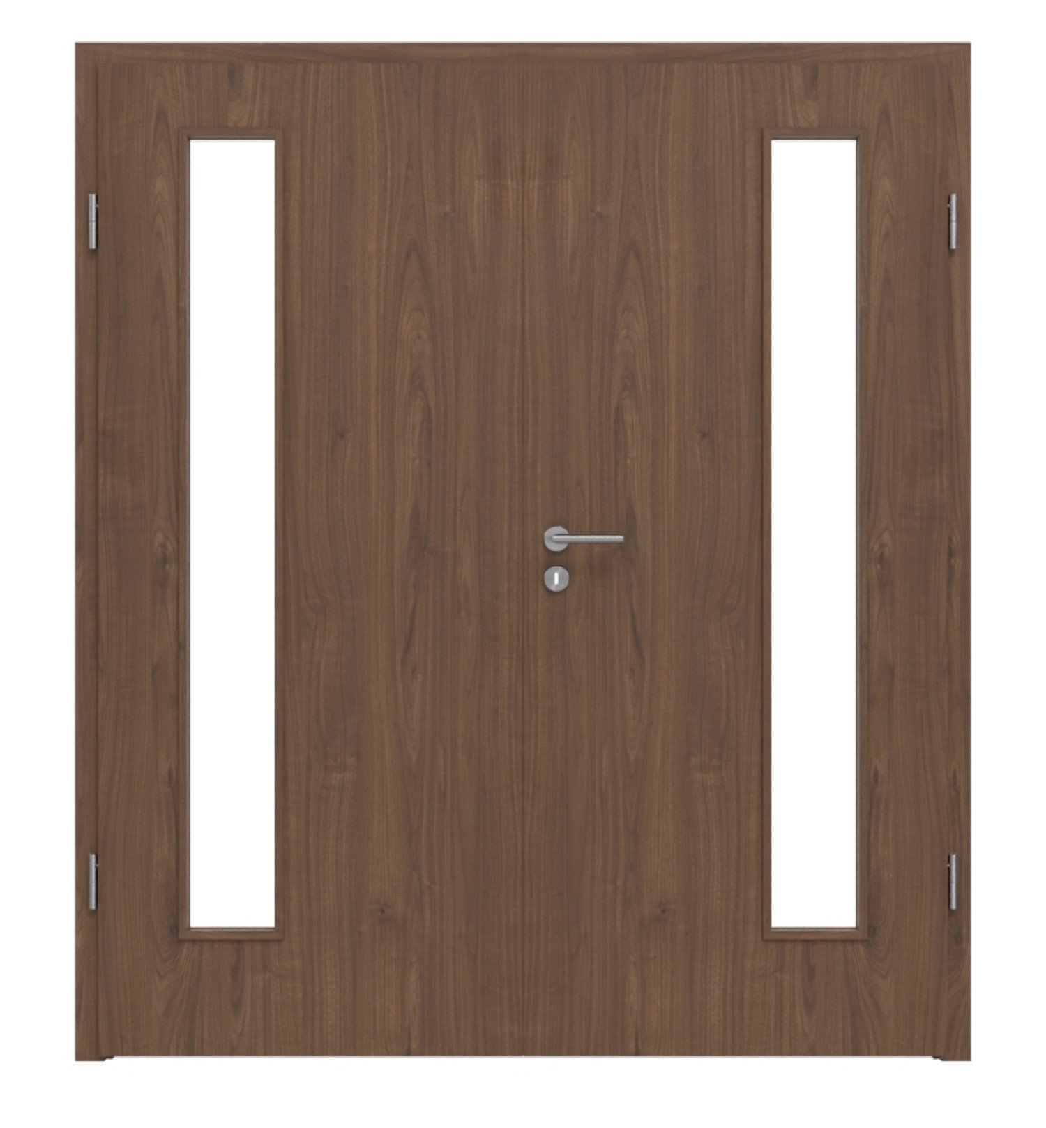 WESTAG Drzwi podwójne orzechowe Trentino NU 717 Portalit CPL z przeszkleniem LA-1B po stronie zawiasów w komplecie z ościeżnicą