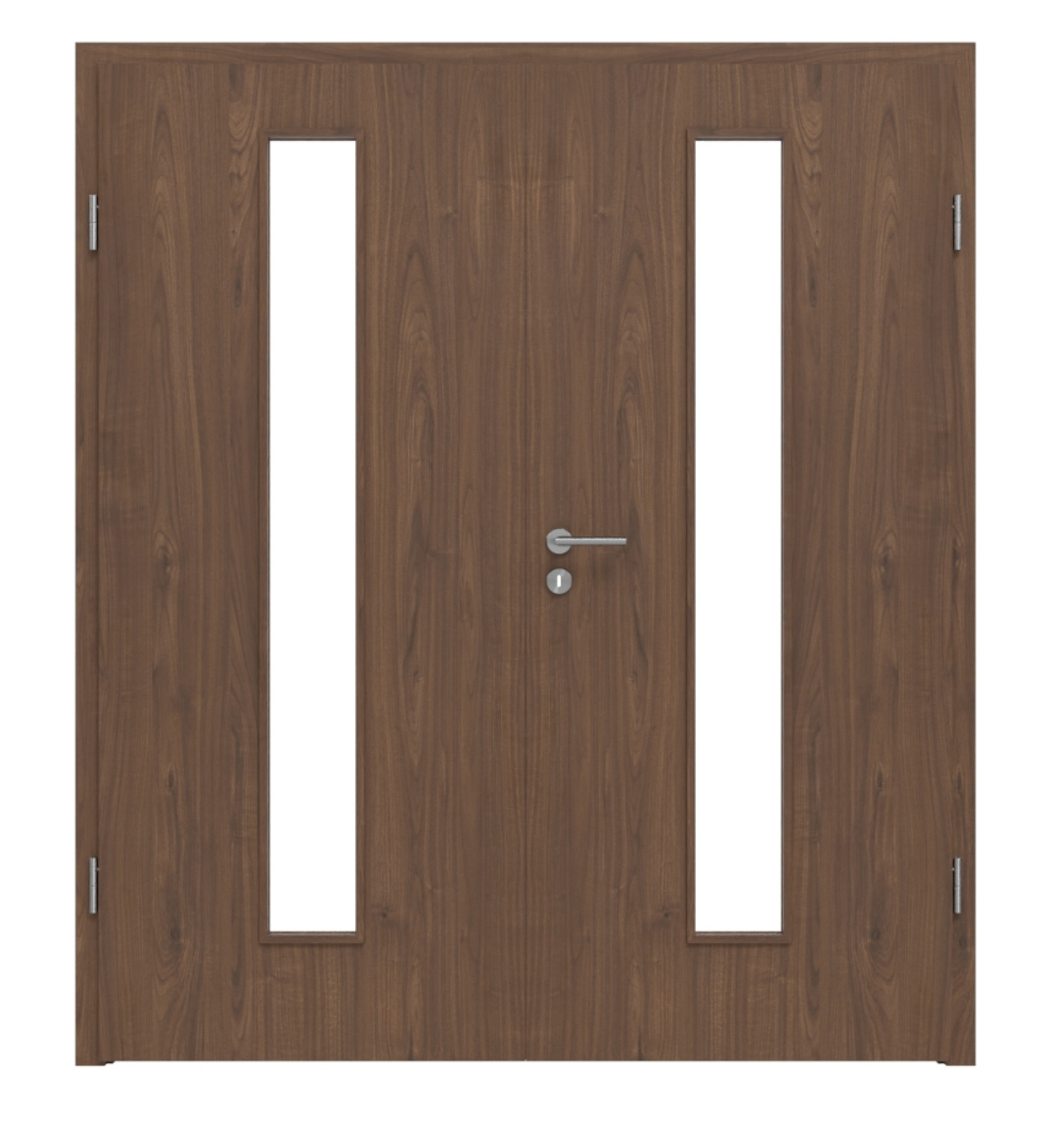 WESTAG Drzwi podwójne orzechowe Trentino NU 717 Portalit CPL z przeszkleniem LA-1 na środku w komplecie z ościeżnicą