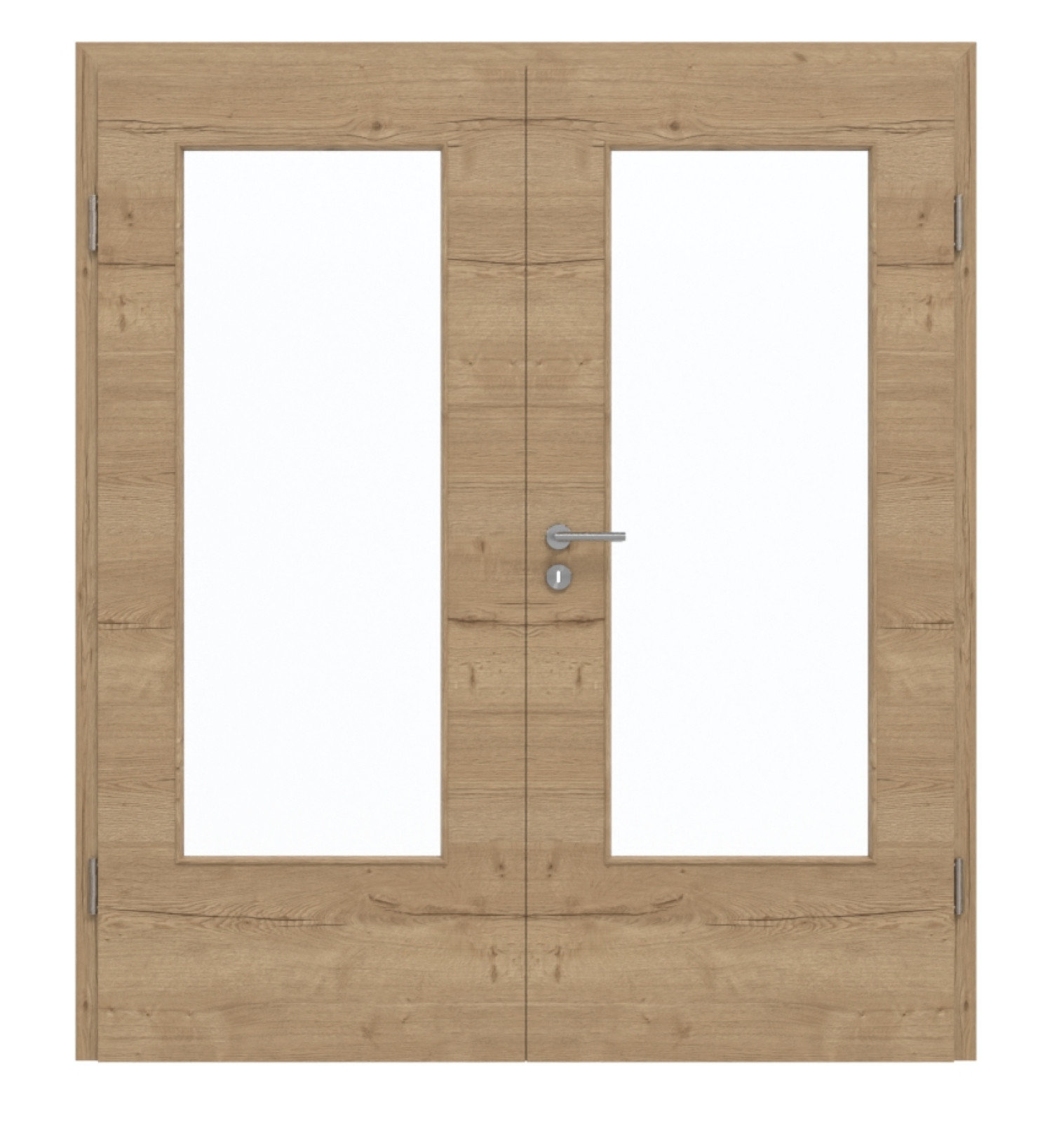 GARANT Drzwi podwójne wraz z ościeżnicą układ poprzeczny Authentic Dąb szczelinowy CePaL z przeszkleniem LA-DIN