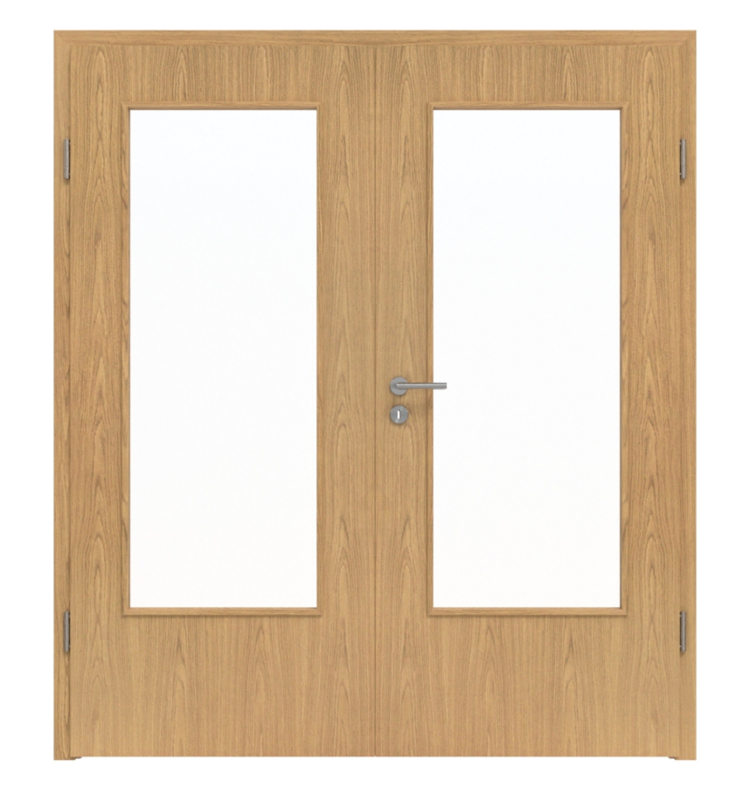 Frontansicht podwójnych drzwi dębowych jasnych EiB 310 LA-DIN PortaLit z ościeżnicą - Westag