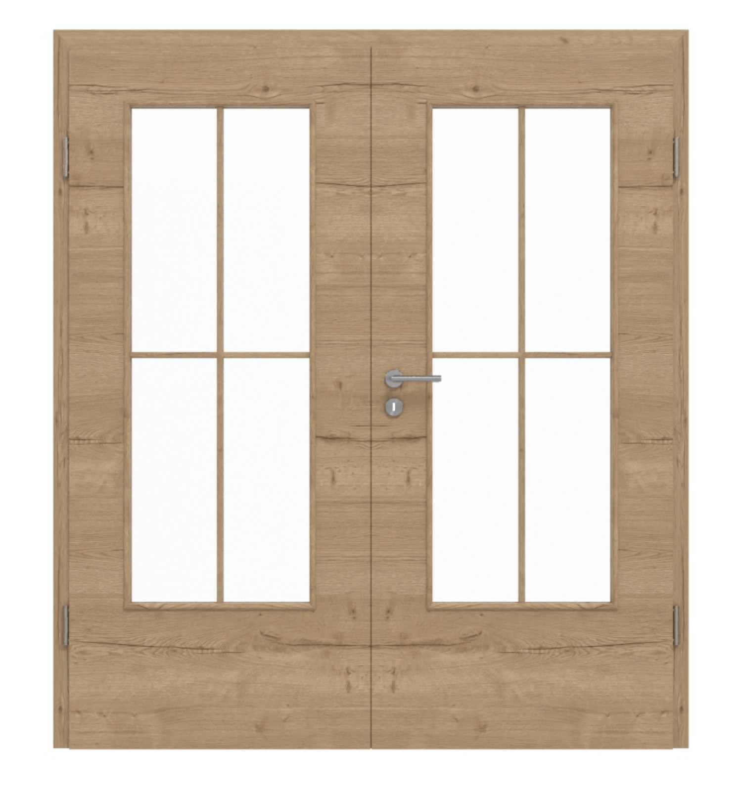 GARANT Drzwi podwójne wraz z ościeżnicą układ poprzeczny Authentic dąb szczelinowy CePaL z przeszkleniem LA-DIN słupek SP0