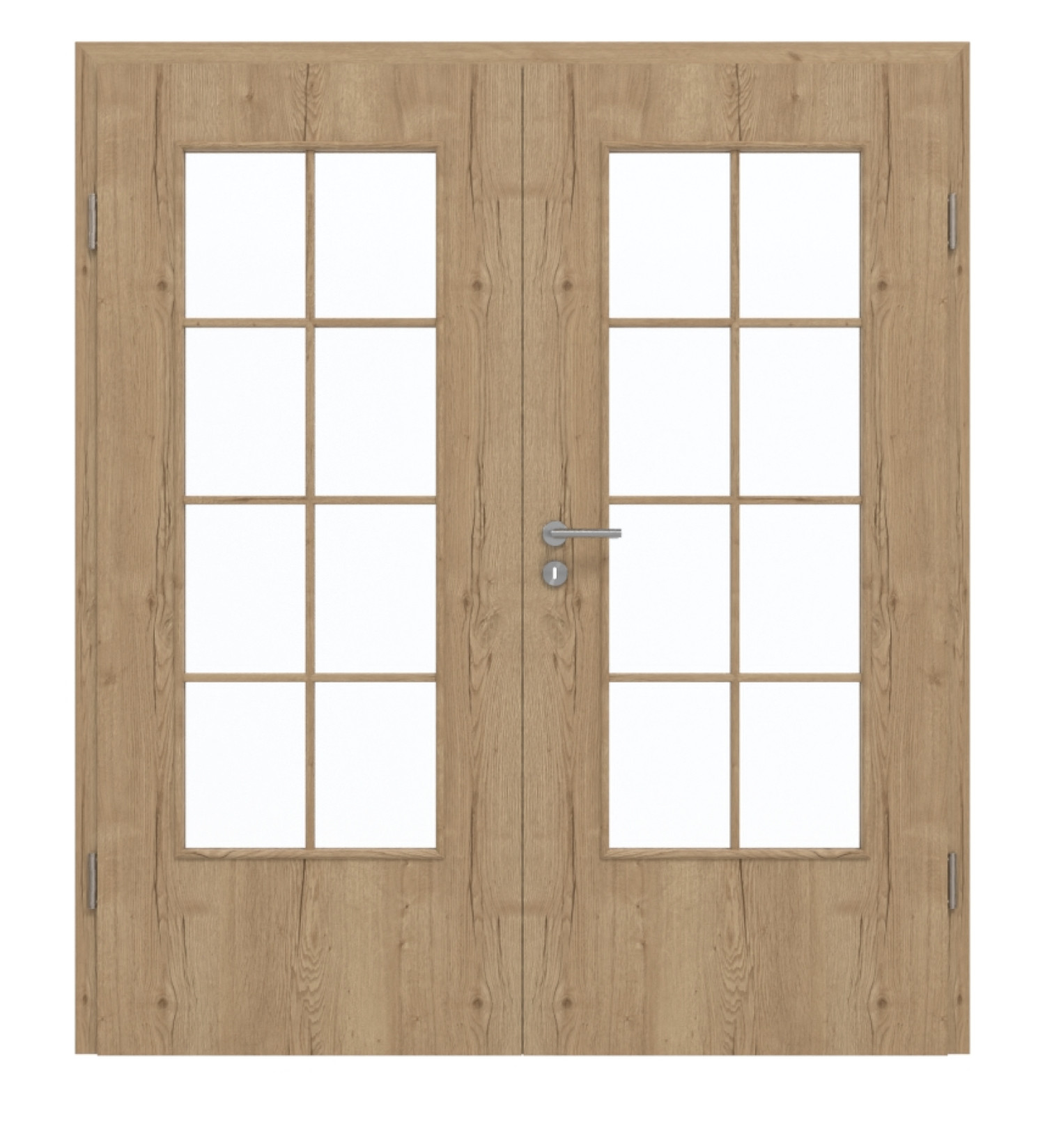 GARANT Drzwi podwójne wraz z ościeżnicą Authentic Dąb szczelinowy CePaL z przeszkleniem LA-DIN Słupek SP1