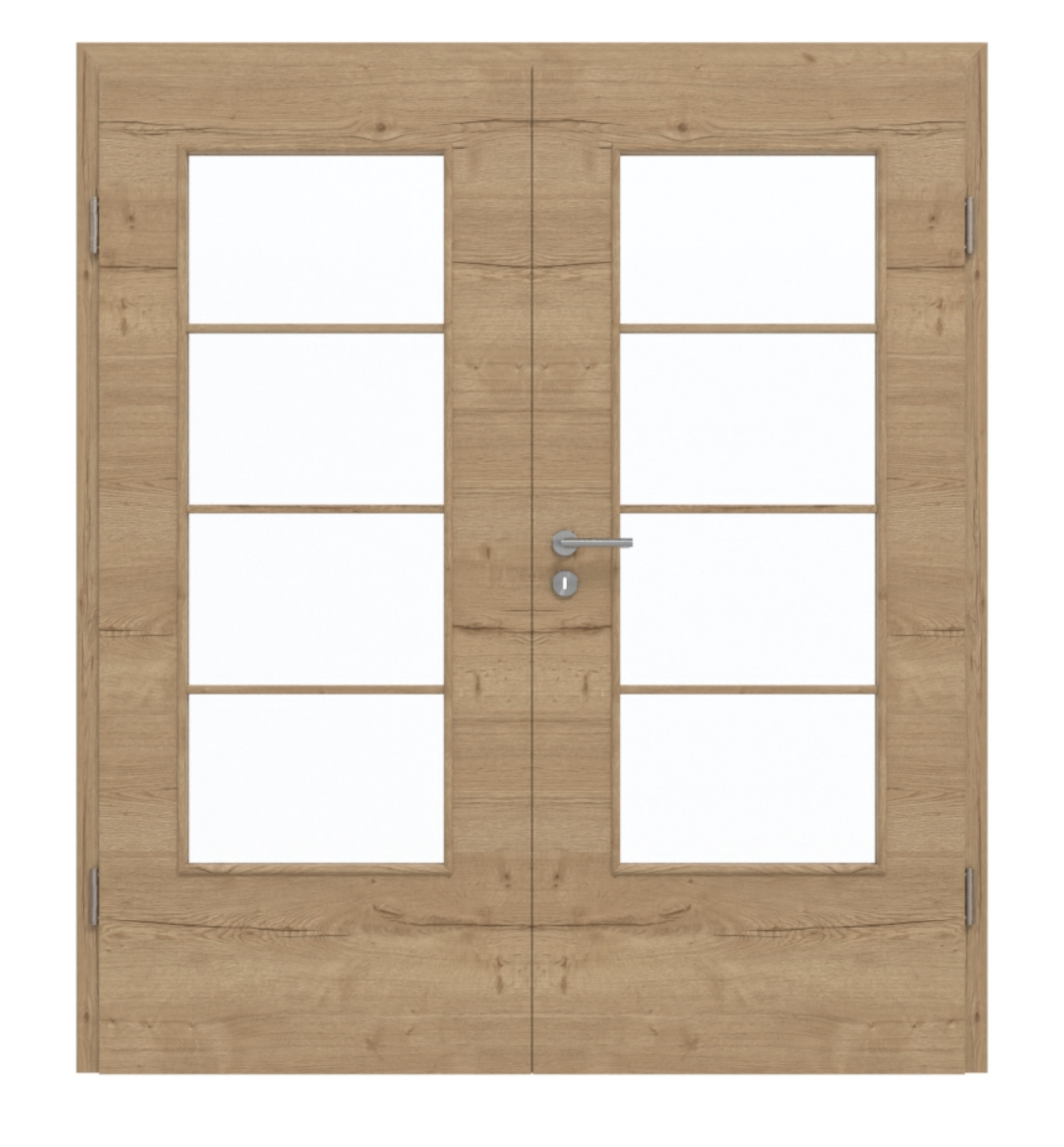 GARANT Drzwi podwójne wraz z ościeżnicą układ poprzeczny Authentic Dąb szczelinowy CePaL z przeszkleniem LA-DIN słupek SP10