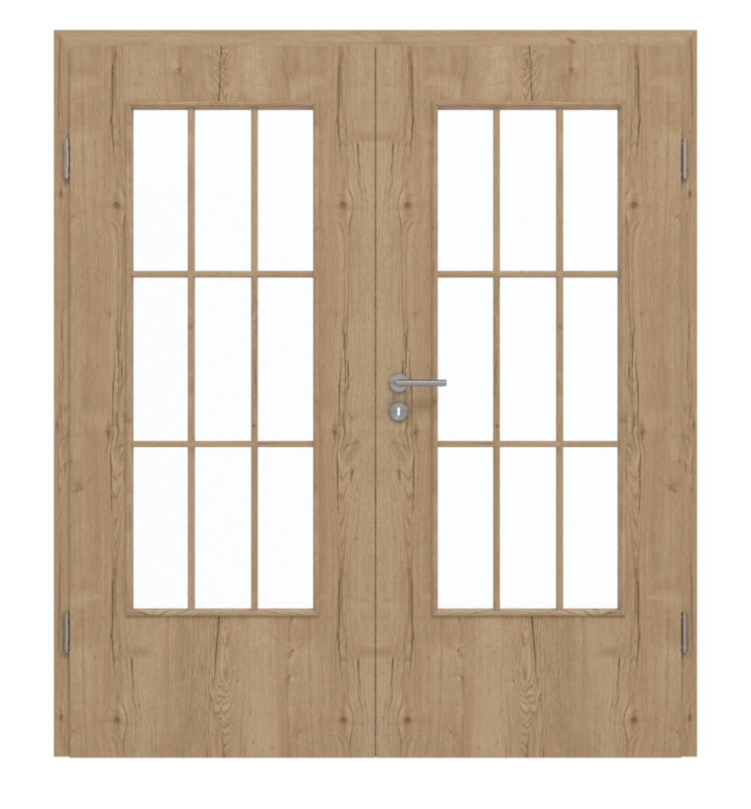 GARANT Drzwi podwójne wraz z ościeżnicą Authentic Dąb szczelinowy CePaL z przeszkleniem LA-DIN Słupek SP2