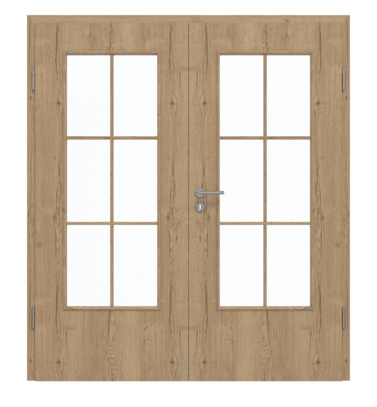 GARANT Drzwi podwójne wraz z ościeżnicą Authentic Dąb szczelinowy CePaL z przeszkleniem LA-DIN Słupek SP4