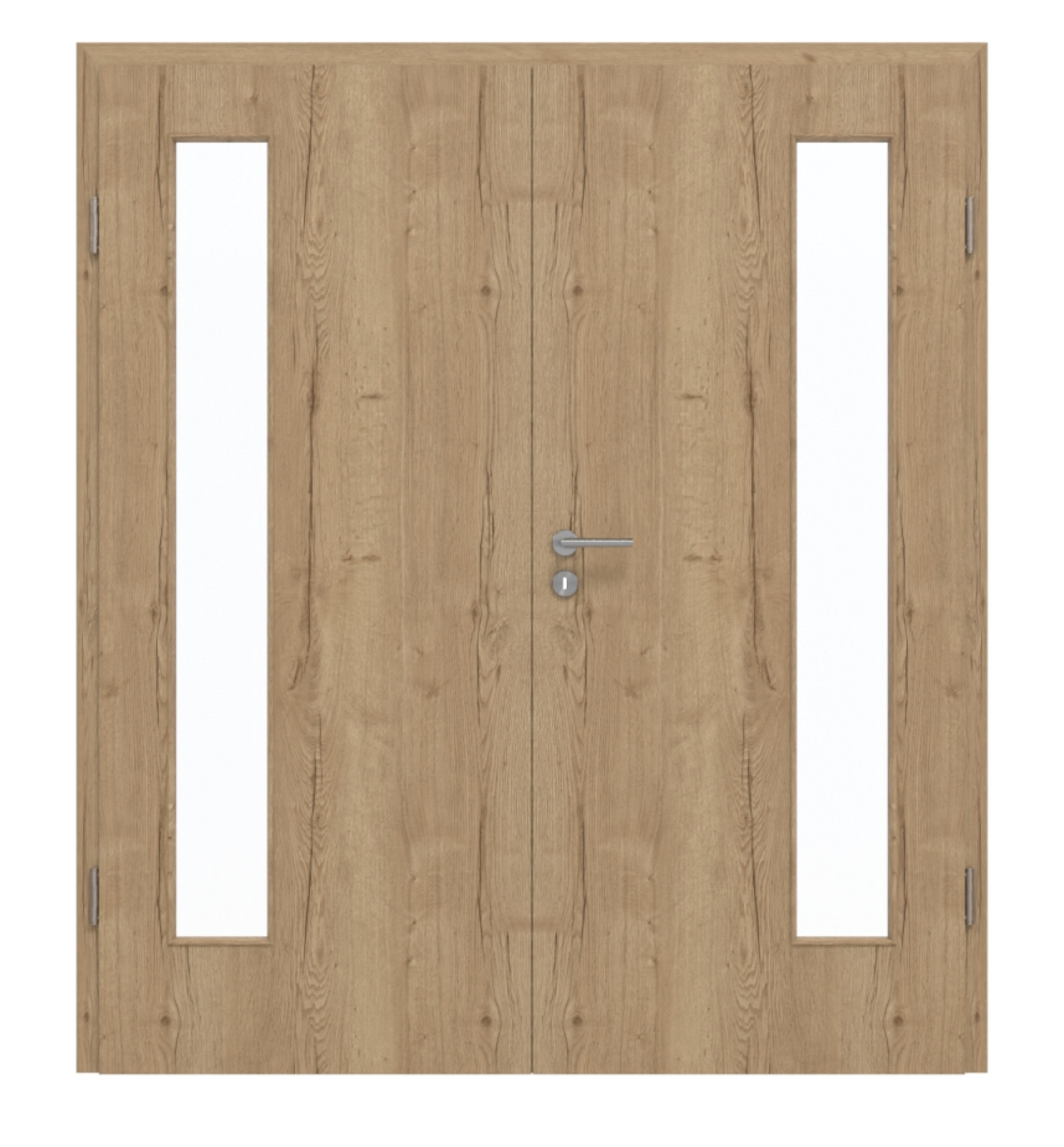 GARANT Drzwi podwójne wraz z ościeżnicą Authentic Dąb szczelinowy CePaL z przeszkleniem LA-4 po stronie zawiasów