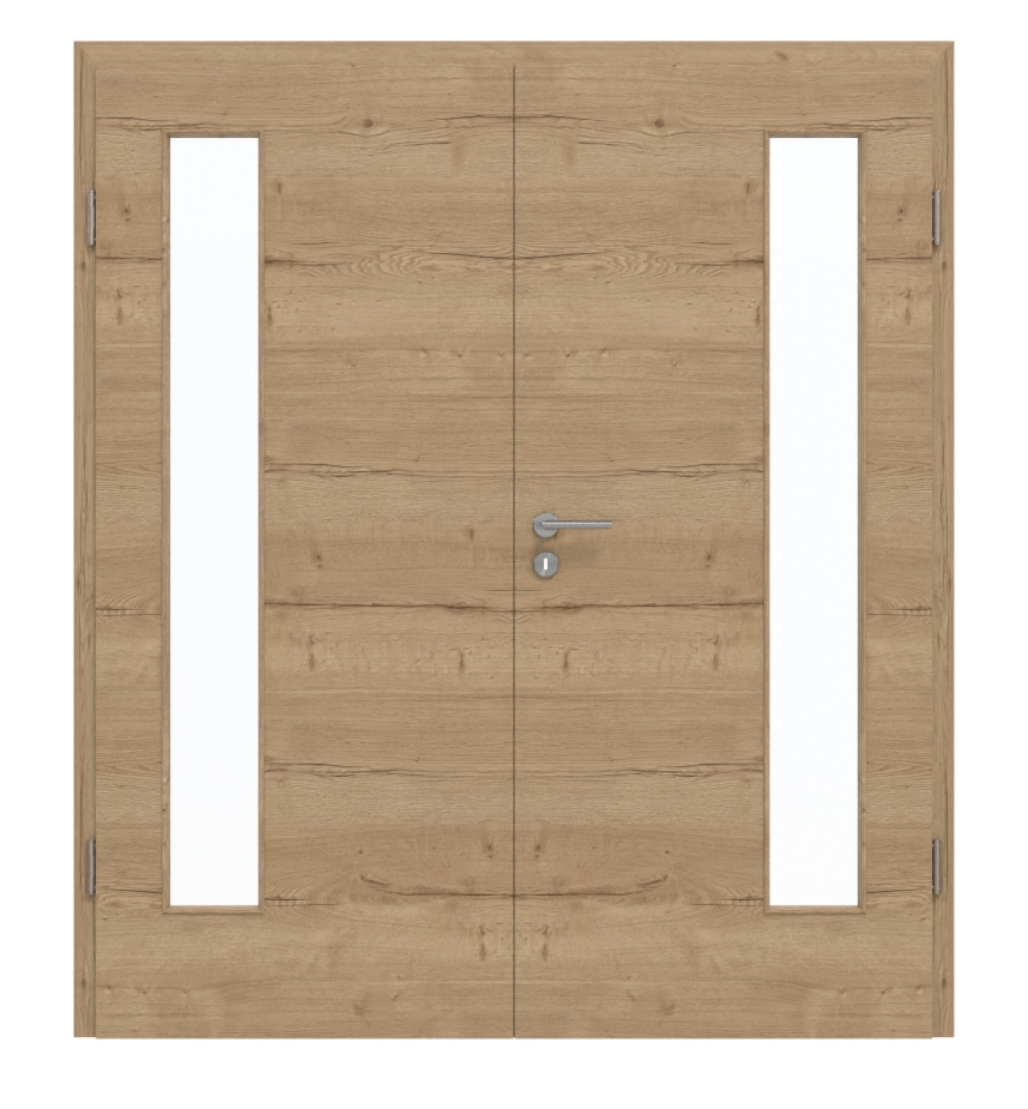 GARANT Drzwi podwójne wraz z ościeżnicą układ poprzeczny Authentic dąb szczelinowy CePaL z przeszkleniem LA-4 po stronie zawiasów