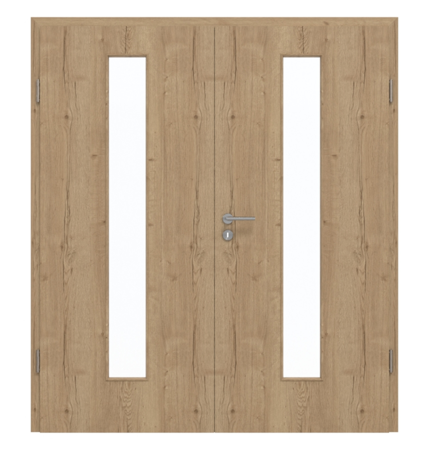 GARANT Drzwi podwójne wraz z ościeżnicą Authentic Dąb szczelinowy CePaL z przeszkleniem LA-4 centralnie
