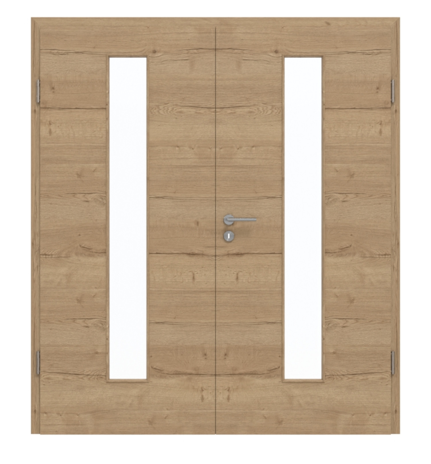 GARANT Drzwi podwójne wraz z ościeżnicą układ poprzeczny Authentic Dąb szczelinowy CePaL z przeszkleniem LA-4 centralnie