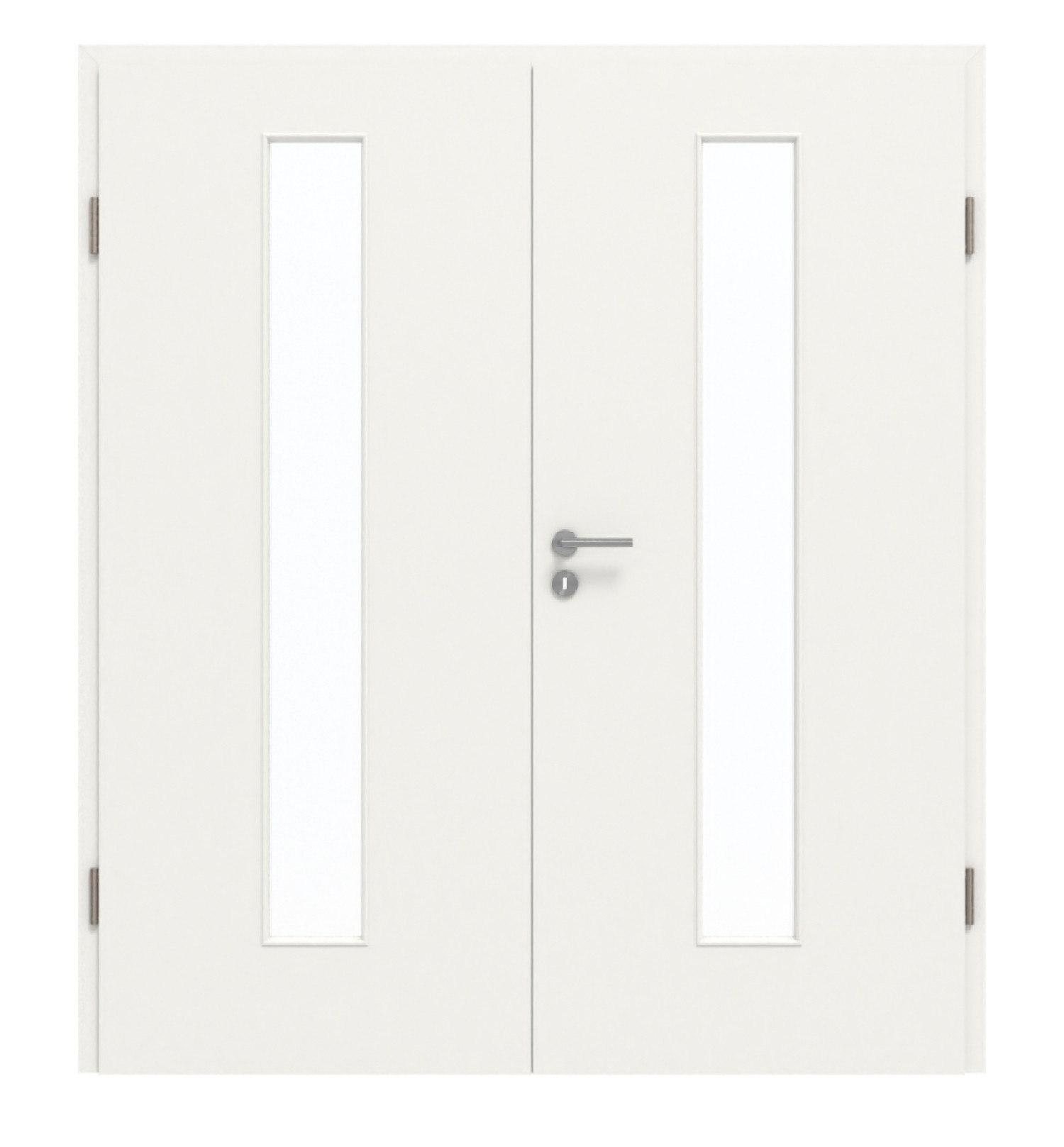 GARANT Drzwi podwójne z ościeżnicą białe lakierowane 9016 z przeszkleniem LA-4 pośrodku