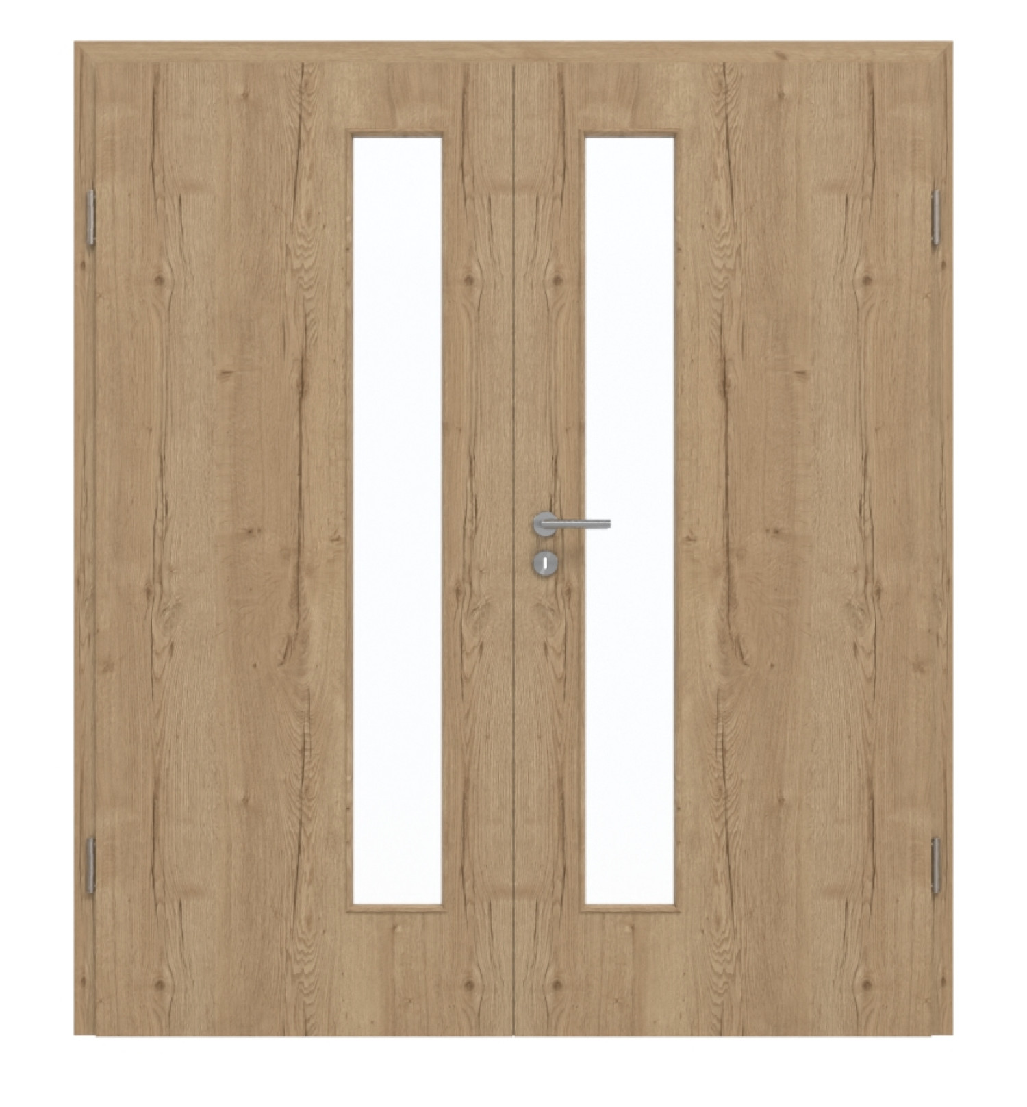 GARANT Drzwi podwójne wraz z ościeżnicą Authentic Dąb szczelinowy CePaL z przeszkleniem LA-4 po stronie zamka