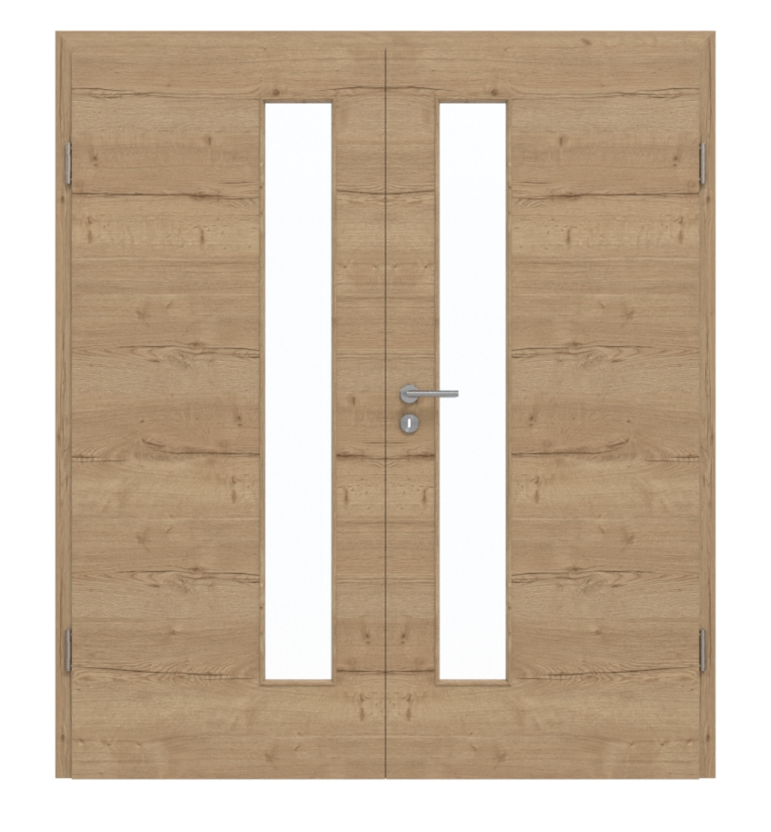 GARANT Drzwi podwójne wraz z ościeżnicą układ poprzeczny Authentic Dąb szczelinowy CePaL z przeszkleniem LA-4 po stronie zamka