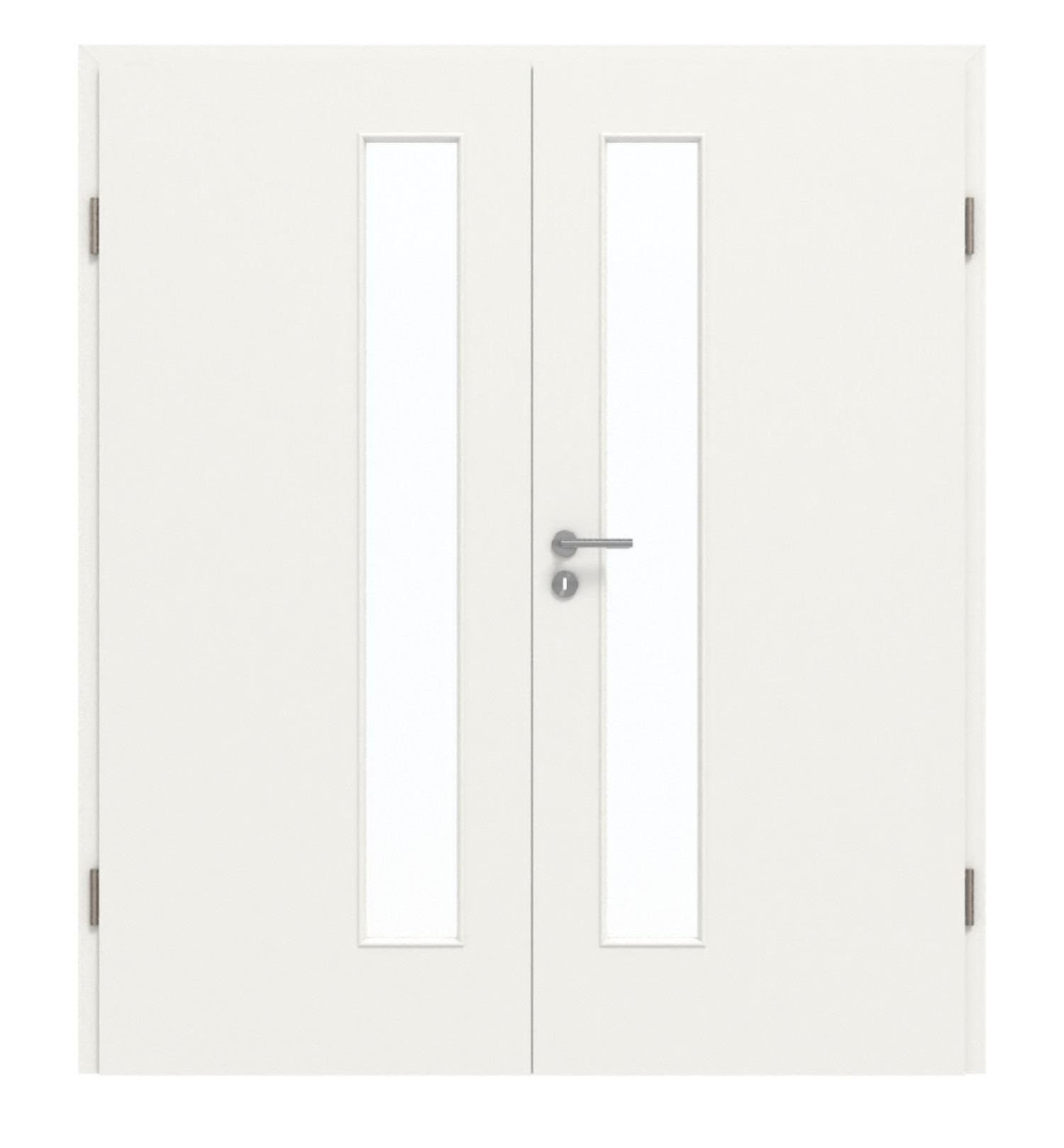 GARANT Drzwi podwójne wraz z ościeżnicą Biały lakier 9016 z przeszkleniem LA-4 po stronie zamka