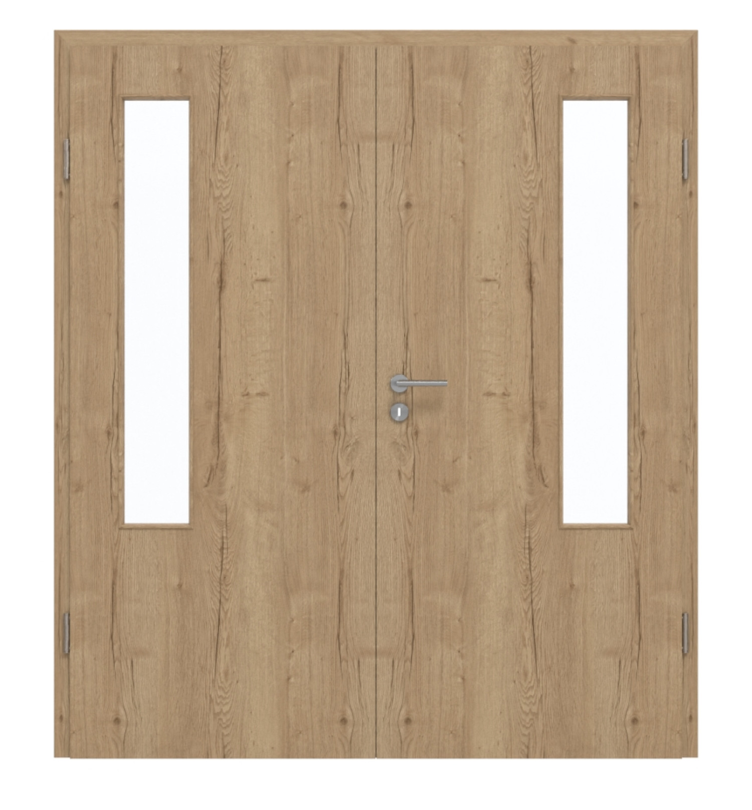 GARANT Drzwi podwójne wraz z ościeżnicą Authentic Dąb szczelinowy CePaL z przeszkleniem LA-5 po stronie zawiasów