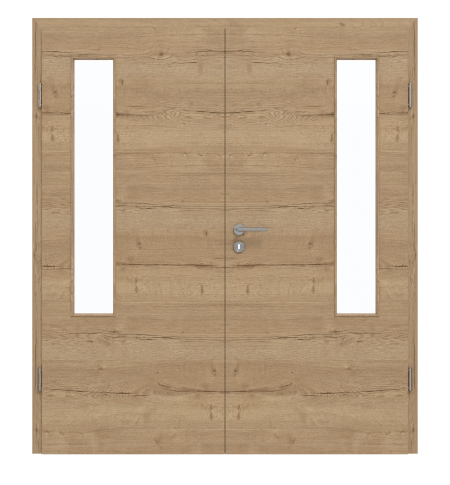 GARANT Drzwi podwójne wraz z ościeżnicą układ poprzeczny Authentic dąb szczelinowy CePaL z przeszkleniem LA-5 po stronie zawiasów