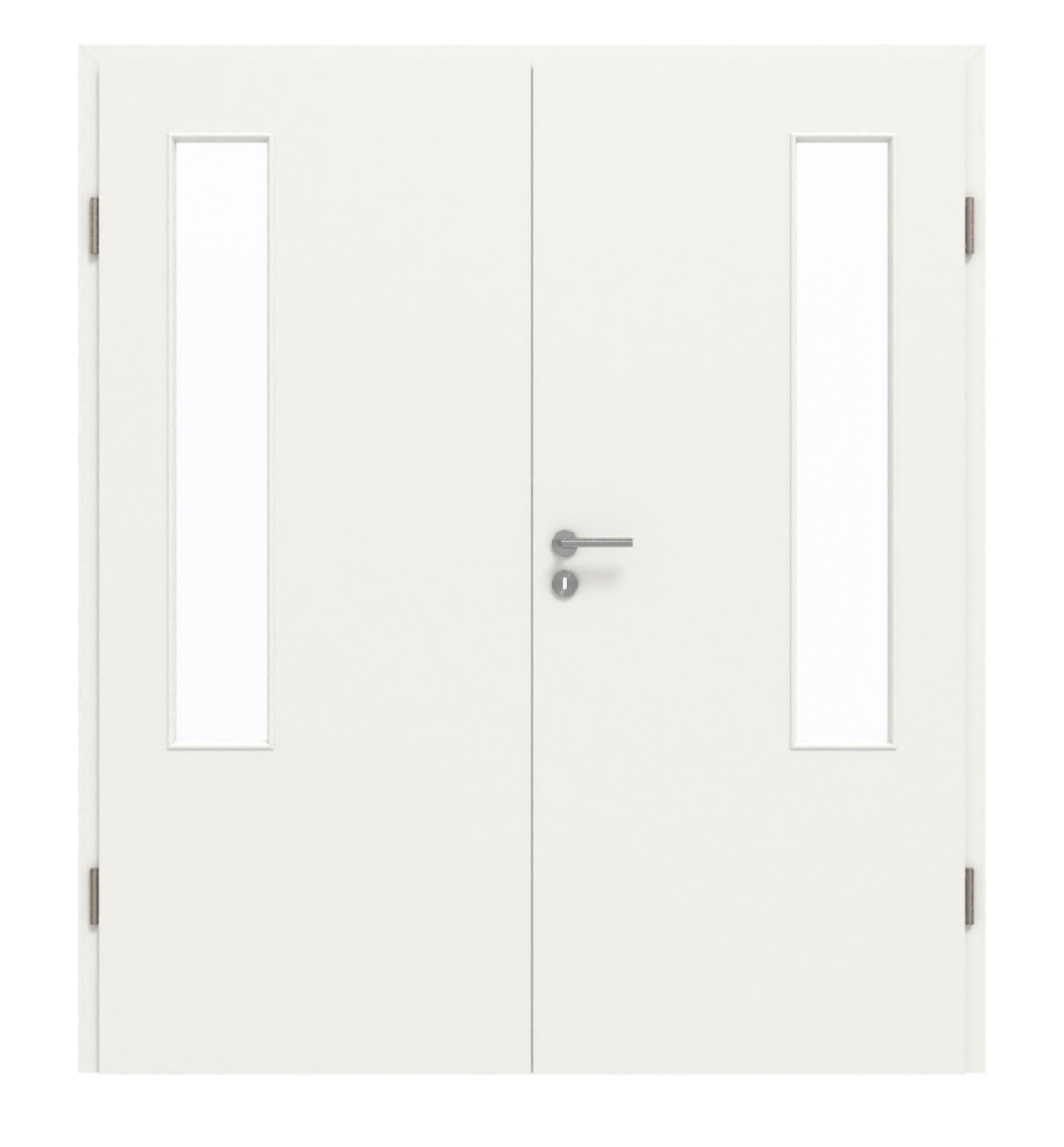 GARANT Drzwi podwójne z ościeżnicą białe lakierowane 9016 z przeszkleniem LA-5 po stronie zawiasów